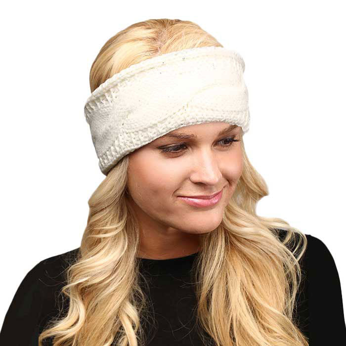 Twisted Tiny Sequin Soft Knit Headband