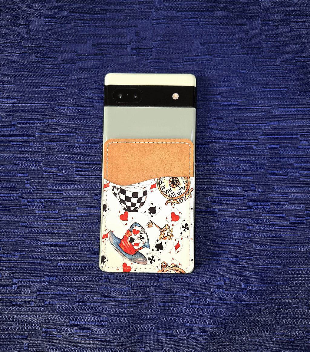 Alice Inspired Adhesive Cell Phone Wallet (Multiple designs available)