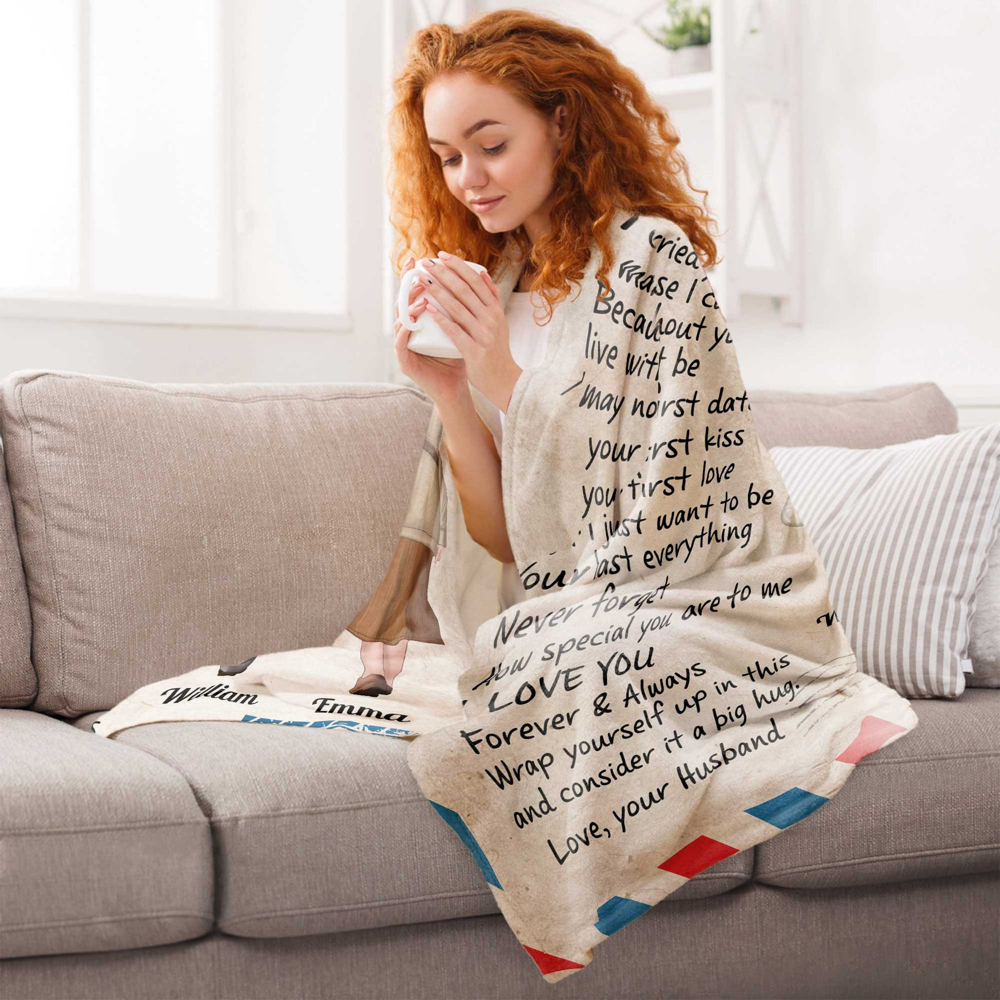 Wrap Yourself Up In This Blanket Old Couple - Personalized Custom Blanket - Gifr For Husband, Wife, Anniversary