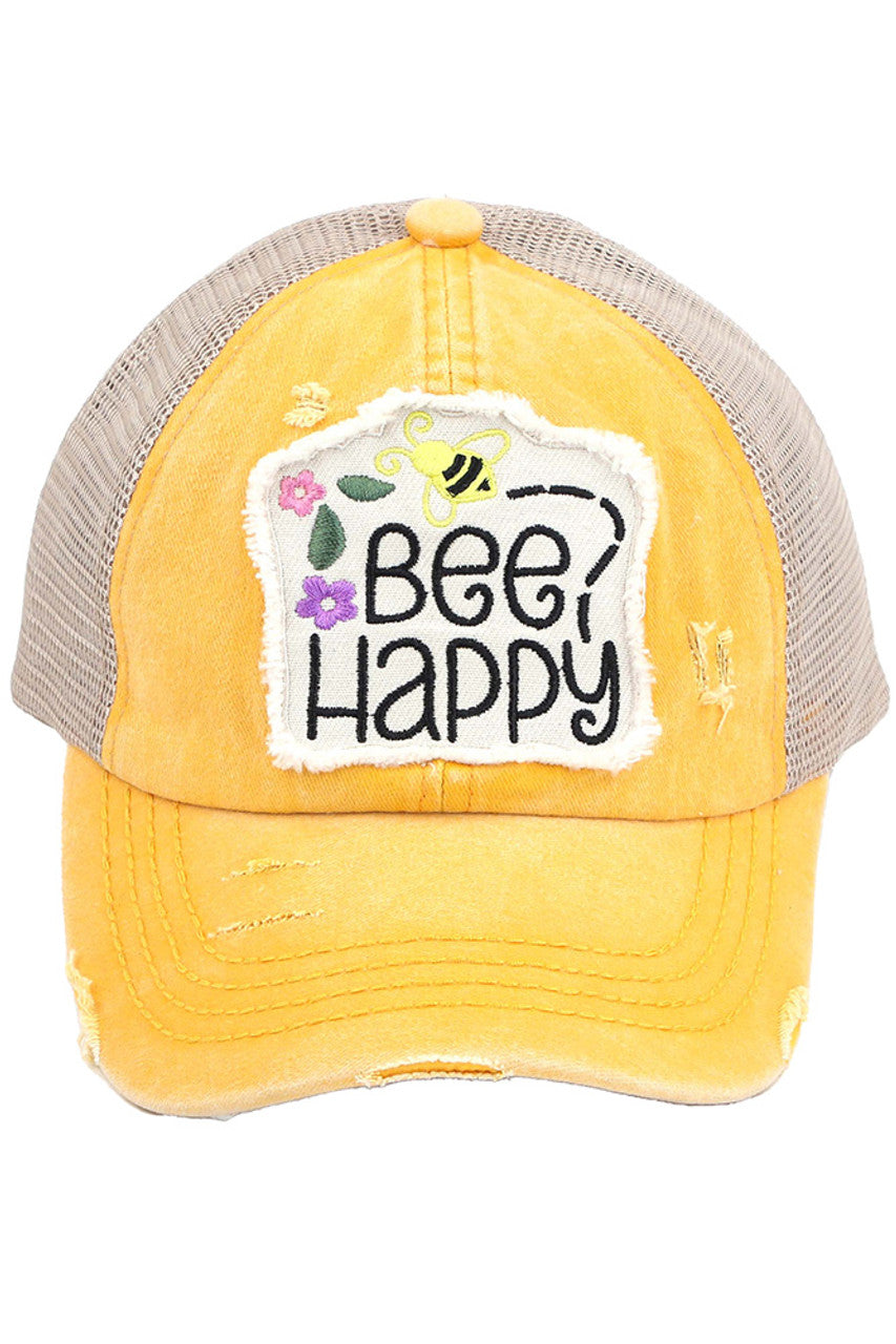 C.C BEE HAPPY PATCH VINTAGE PONY CAP