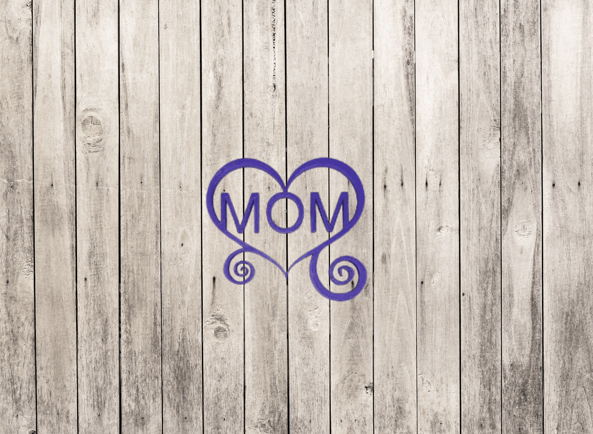 Beautiful 3D printed MOM in heart sign, Multiple Color Options Available