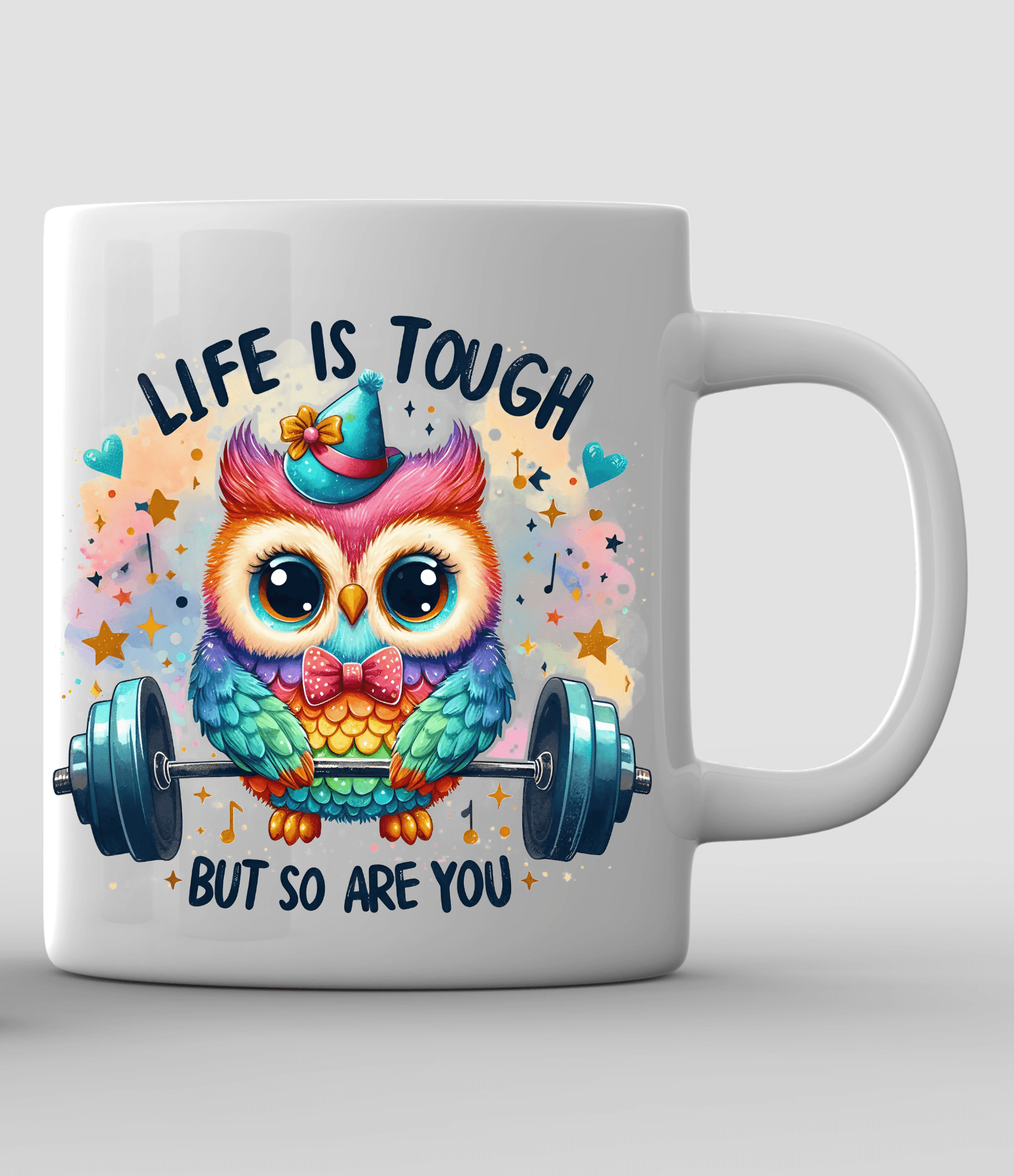Life is Tough but So Are You Motivational Owl Coffee Mug