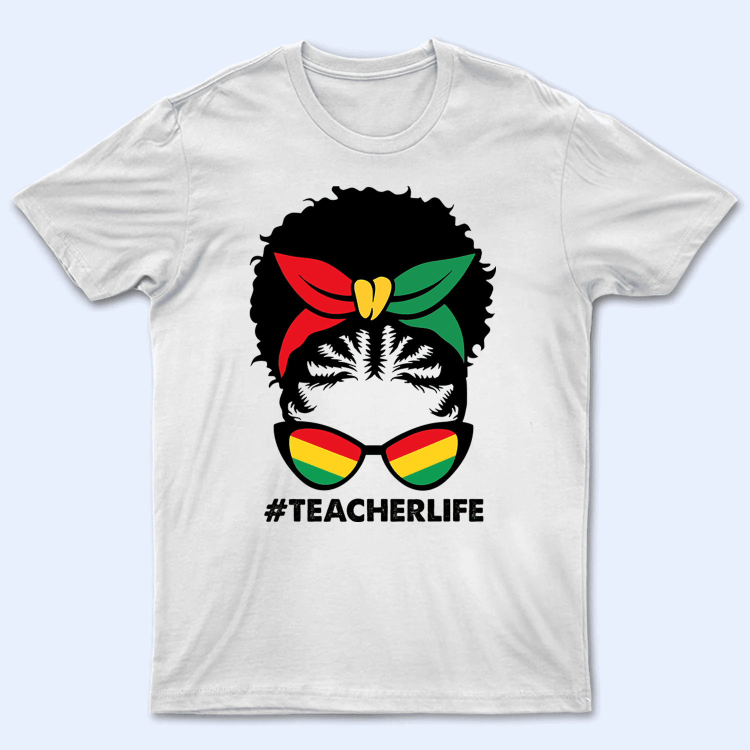 African Messy Bun Hair - Black History Month - Personalized Custom T Shirt - Birthday, Loving, Funny Gift for Teacher, Kindergarten, Preschool, Pre K, Paraprofessional