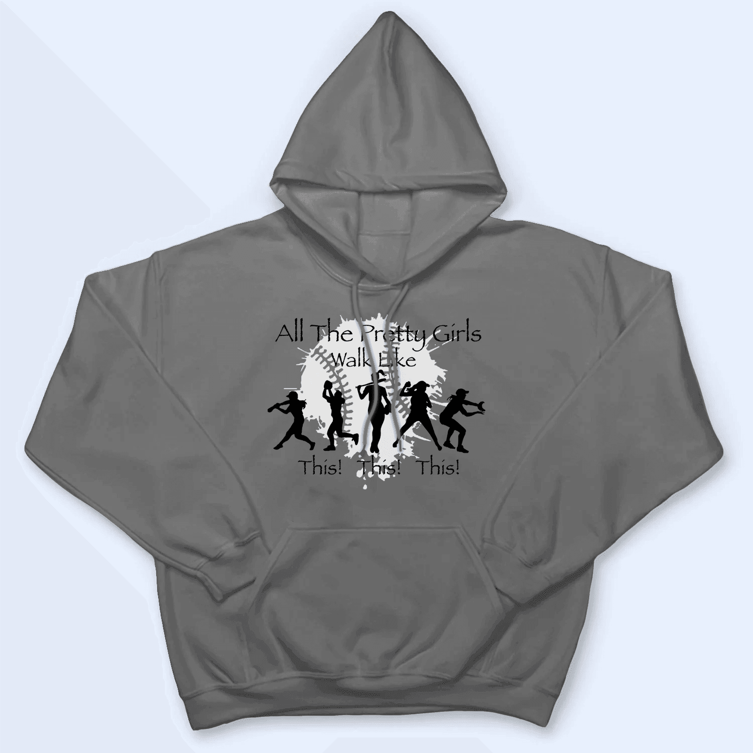 All The Pretty Girls Walk Like This - Baseball/Softball - Personalized Custom T Shirt - Gift for Sport Grandma/Nana/Mimi, Mom, Wife, Grandparent, Granddaughter