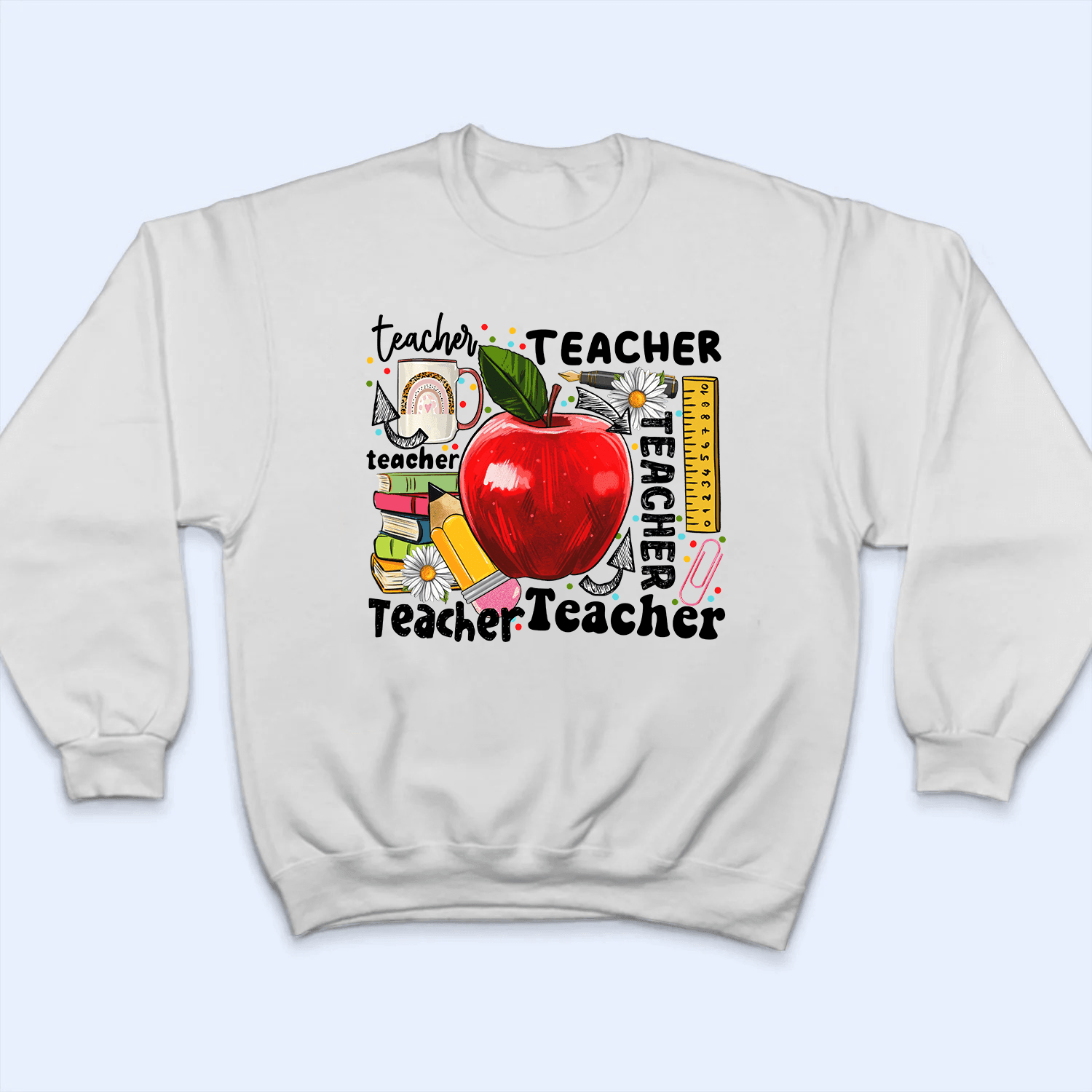 Apple Back to School - Personalized Custom T Shirt - Birthday, Loving, Funny Gift for Teacher, Kindergarten, Preschool, Pre K, Paraprofessional