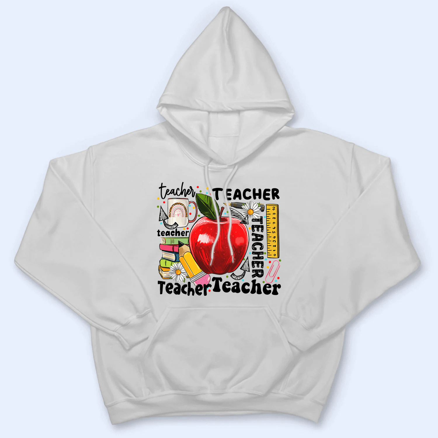 Apple Back to School - Personalized Custom T Shirt - Birthday, Loving, Funny Gift for Teacher, Kindergarten, Preschool, Pre K, Paraprofessional
