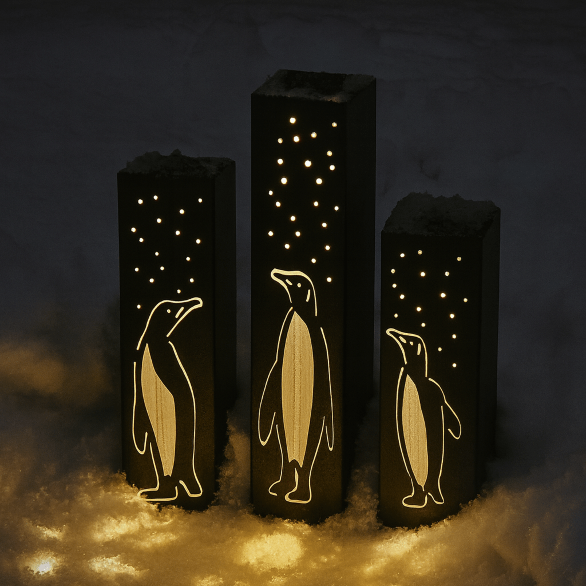 Arctic Glow Solar Tubes | Penguins | 10-inch, 12-inch, 14-inch