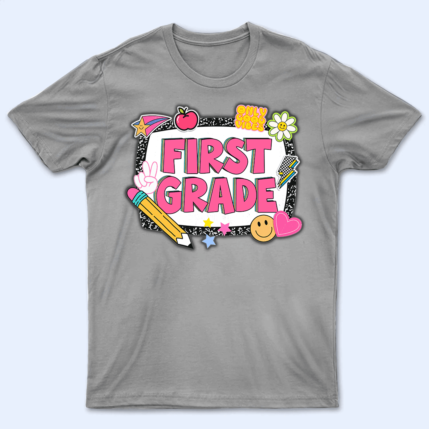 Back To School Sticker Shirt Design - Personalized Custom T Shirt - Birthday, Loving, Funny Gift for Teacher, Kindergarten, Preschool, Pre K, Paraprofessional