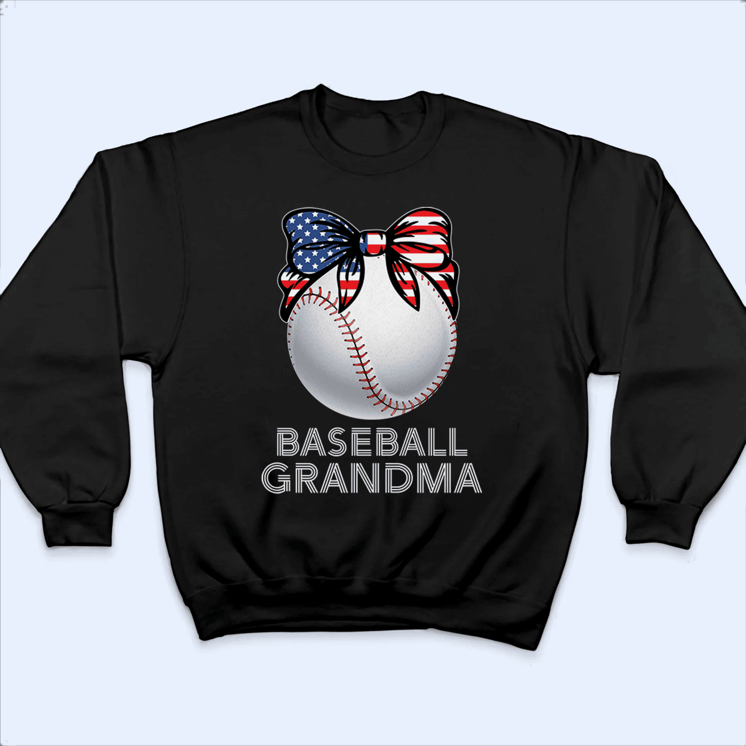 Baseball Grandma American - Personalized Custom T Shirt - Birthday, Loving, Funny Gift for Grandma/Nana/Mimi, Mom, Wife, Grandparent
