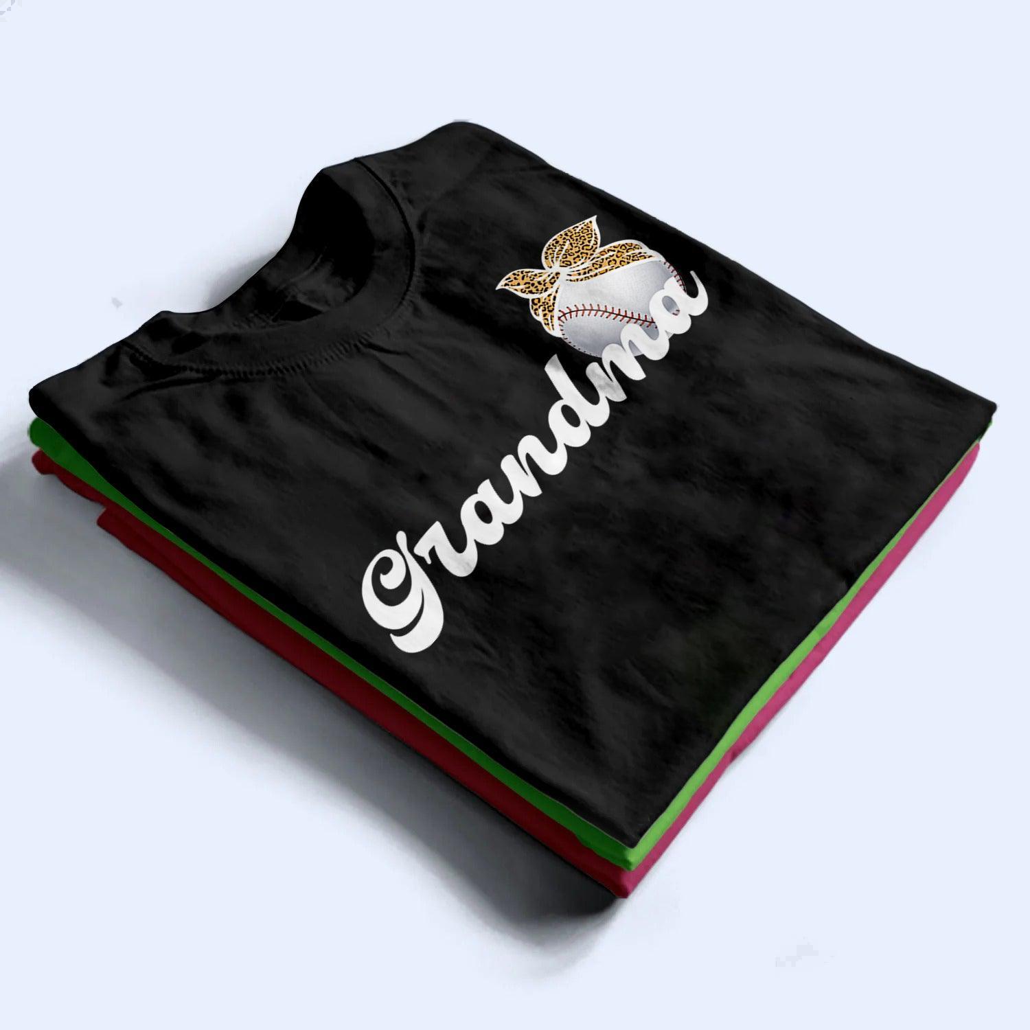 Baseball Grandma Headbow - Personalized Custom T Shirt - Birthday, Loving, Funny Gift for Grandma/Nana/Mimi, Mom, Wife, Grandparent