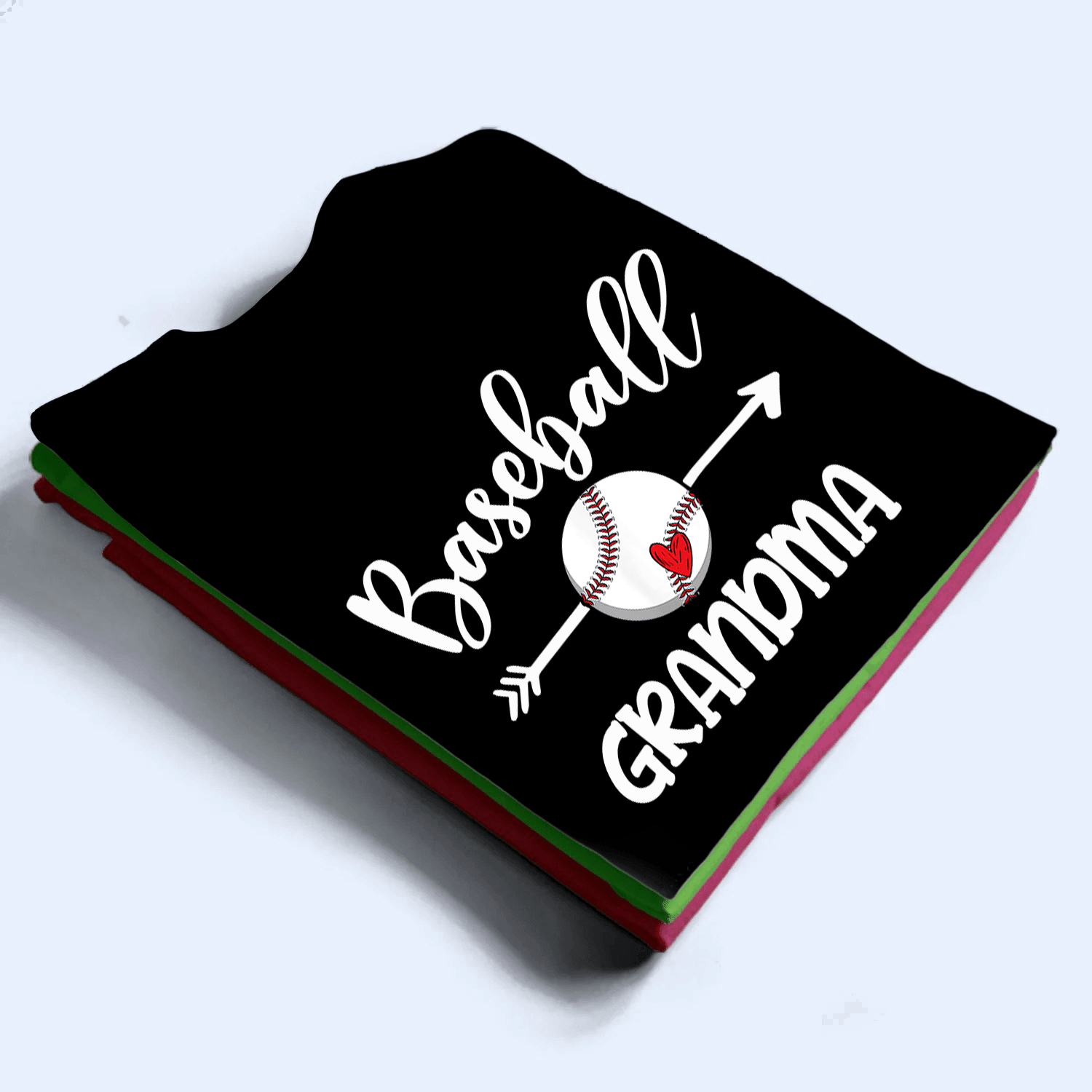 Baseball Grandma Heart - Personalized Custom T Shirt - Birthday, Loving, Funny Gift for Grandma/Nana/Mimi, Mom, Wife, Grandparent