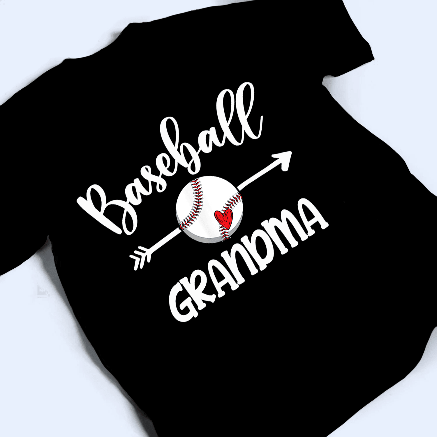 Baseball Grandma Heart - Personalized Custom T Shirt - Birthday, Loving, Funny Gift for Grandma/Nana/Mimi, Mom, Wife, Grandparent