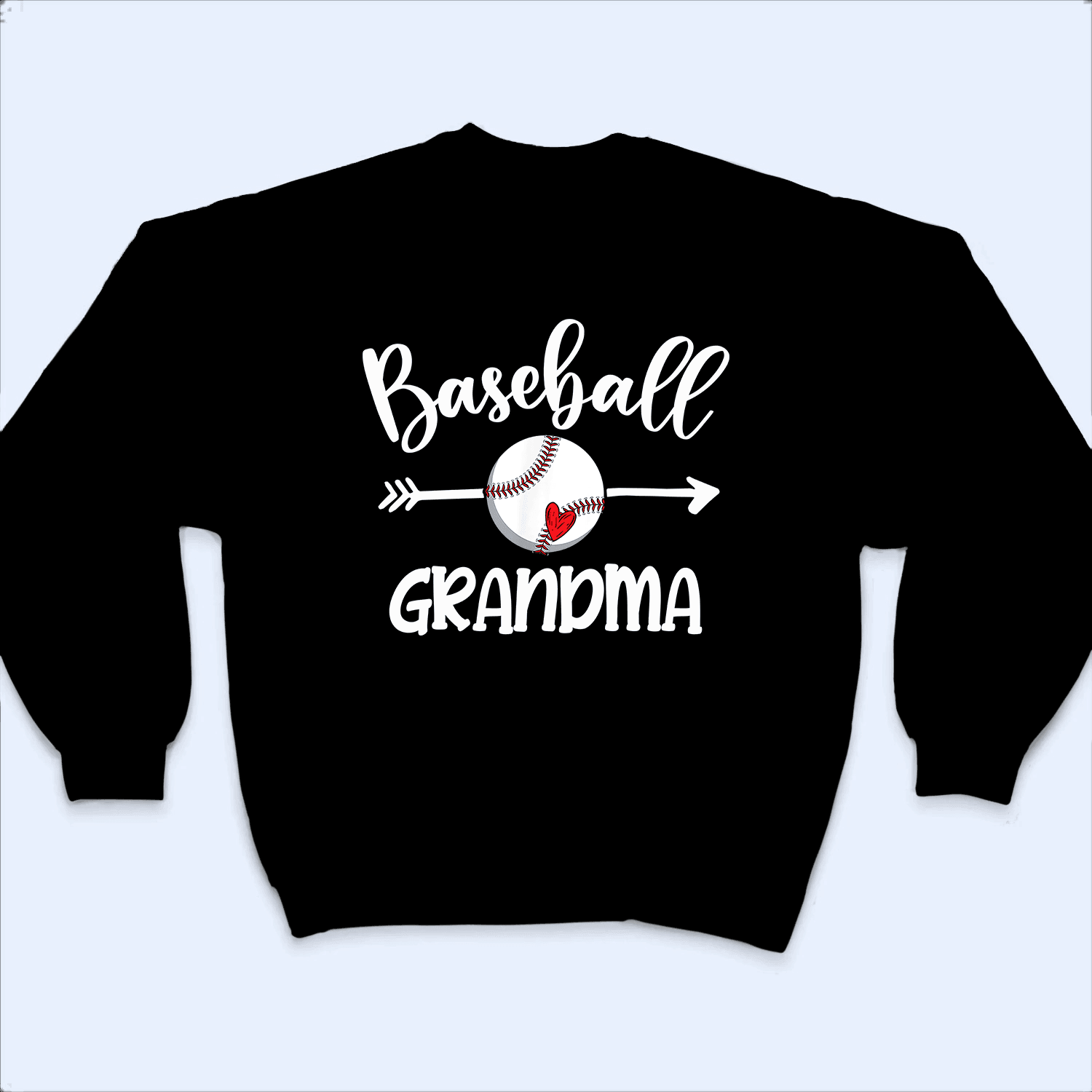 Baseball Grandma Heart - Personalized Custom T Shirt - Birthday, Loving, Funny Gift for Grandma/Nana/Mimi, Mom, Wife, Grandparent