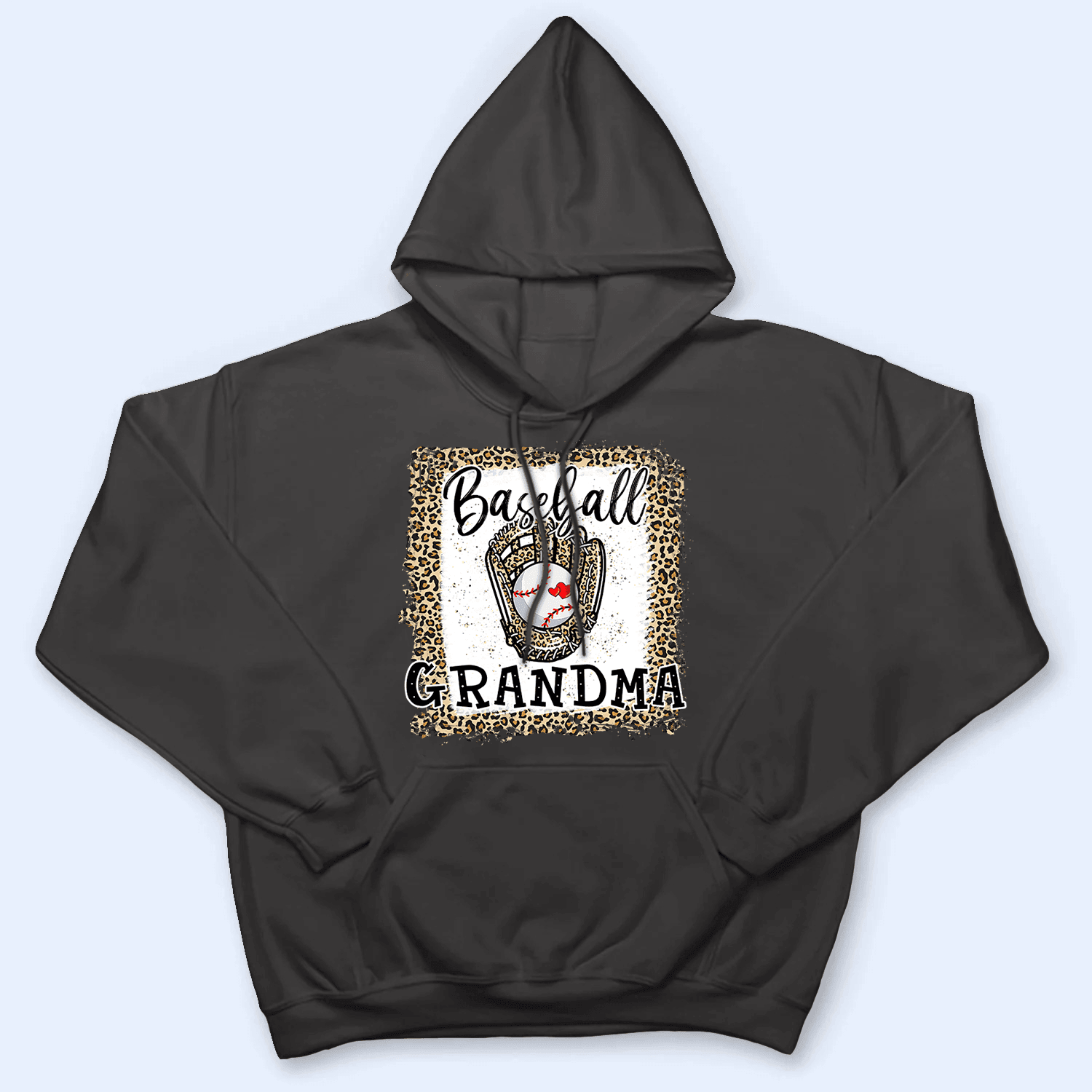 Baseball Grandma Leopard - Baseball/ Softball/Football Personalized Custom T Shirt - Birthday, Loving, Funny Gift for Grandma/Nana/Mimi, Mom, Wife, Grandparent