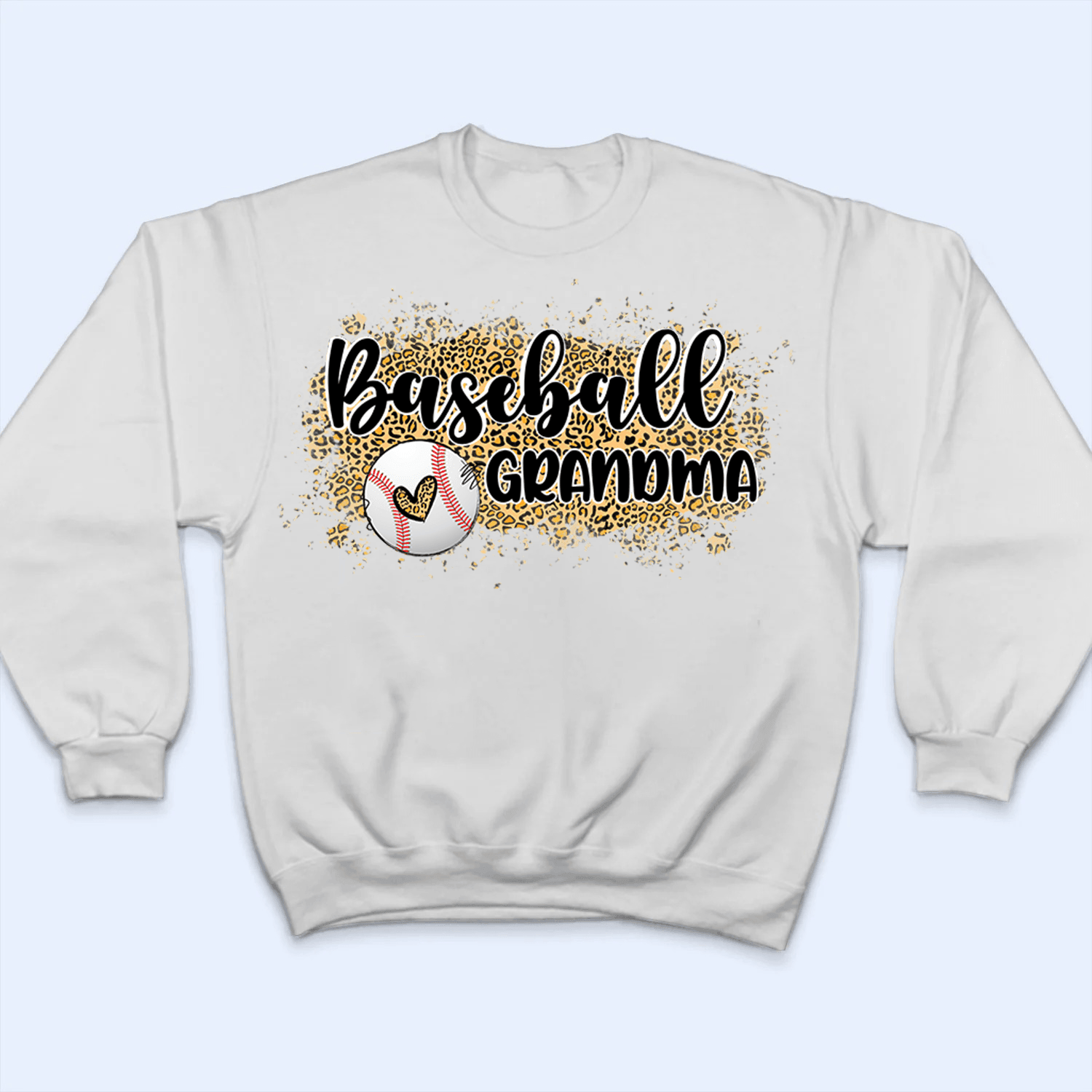 Baseball Grandma Leopard - Personalized Custom T Shirt - Gift for Grandma/Nana/Mimi, Mom, Wife, Grandparent