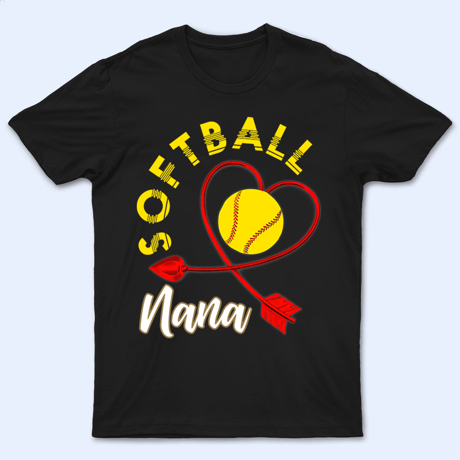 Baseball/Softball Grandma - Personalized Custom T Shirt - Birthday, Loving, Funny Gift for Grandma/Nana/Mimi, Mom, Wife, Grandparent