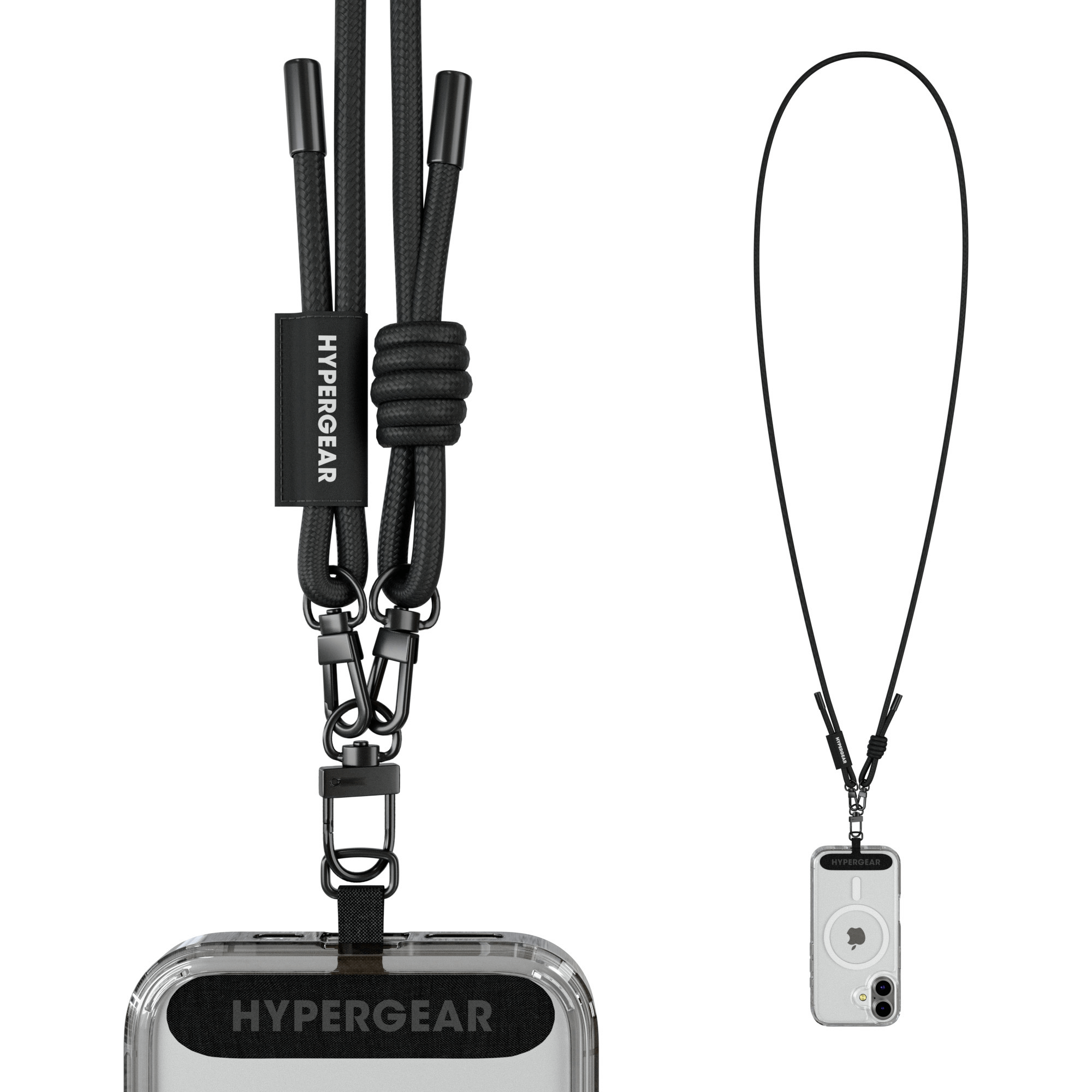 HyperGear TECHcessories Black Braided Rope Universal Crossbody Phone Strap