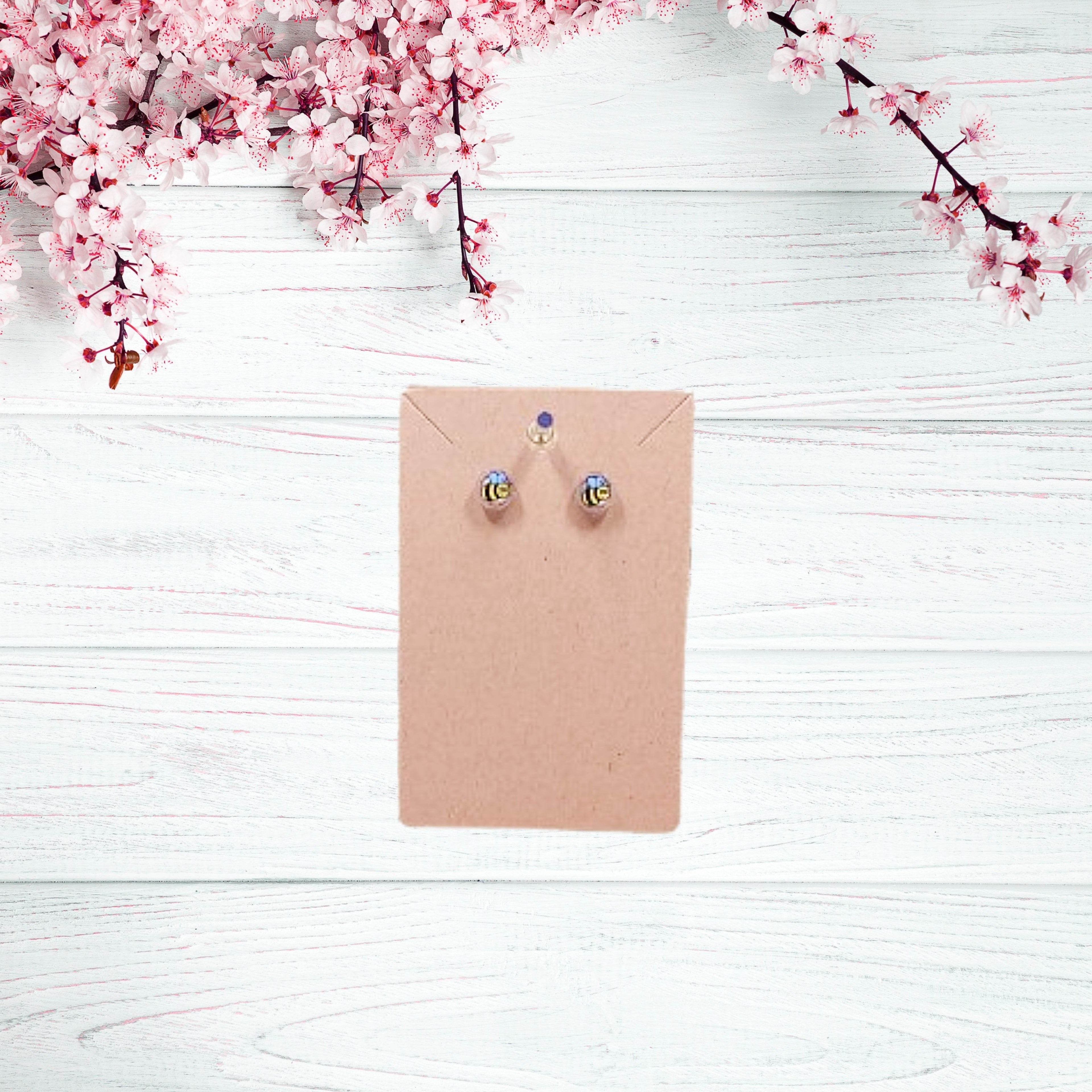 Lego® Bee Round Tile Stud Earrings