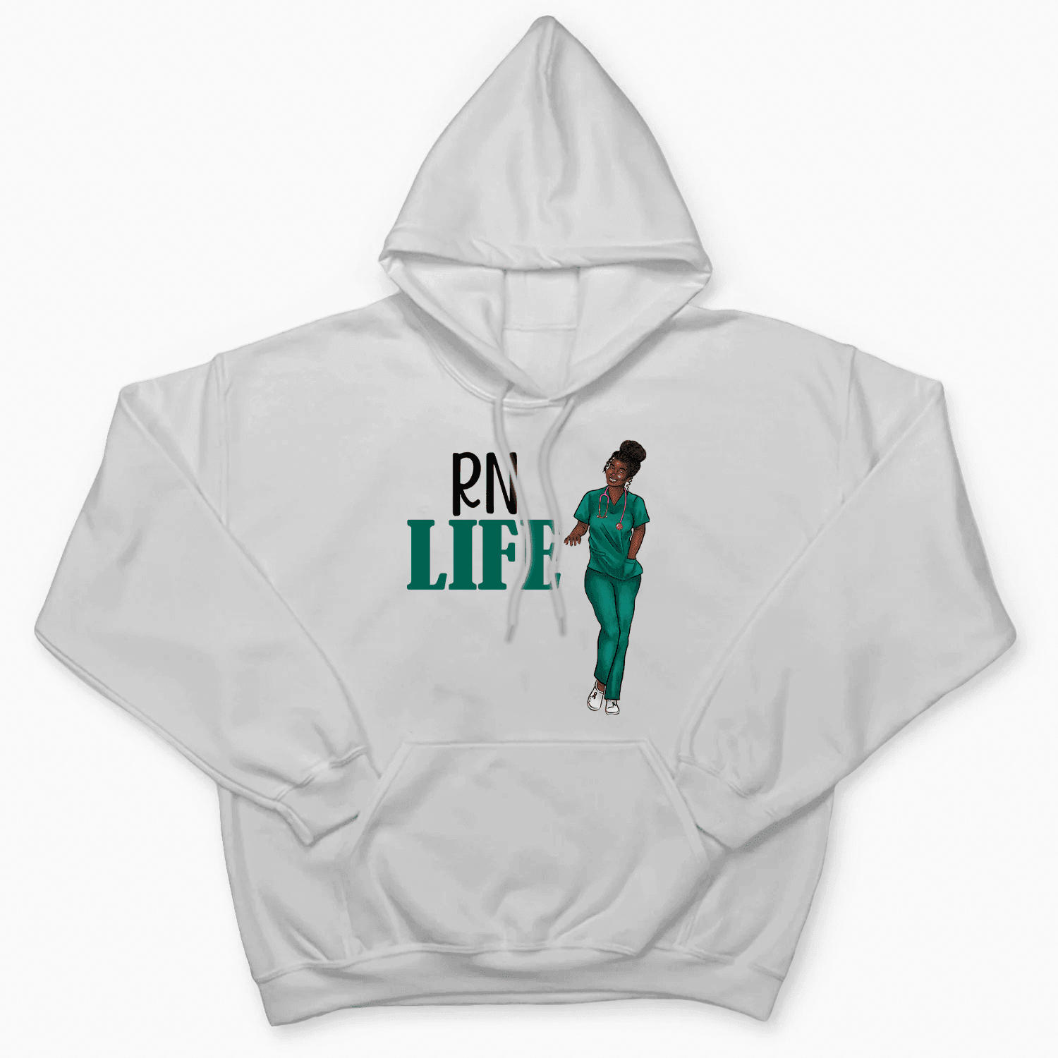 Black Nurse in Scrubs - Personalized Custom T Shirt - Birthday, Loving, Funny Gift for Nurse, CNA, Healthcare, Registered RN