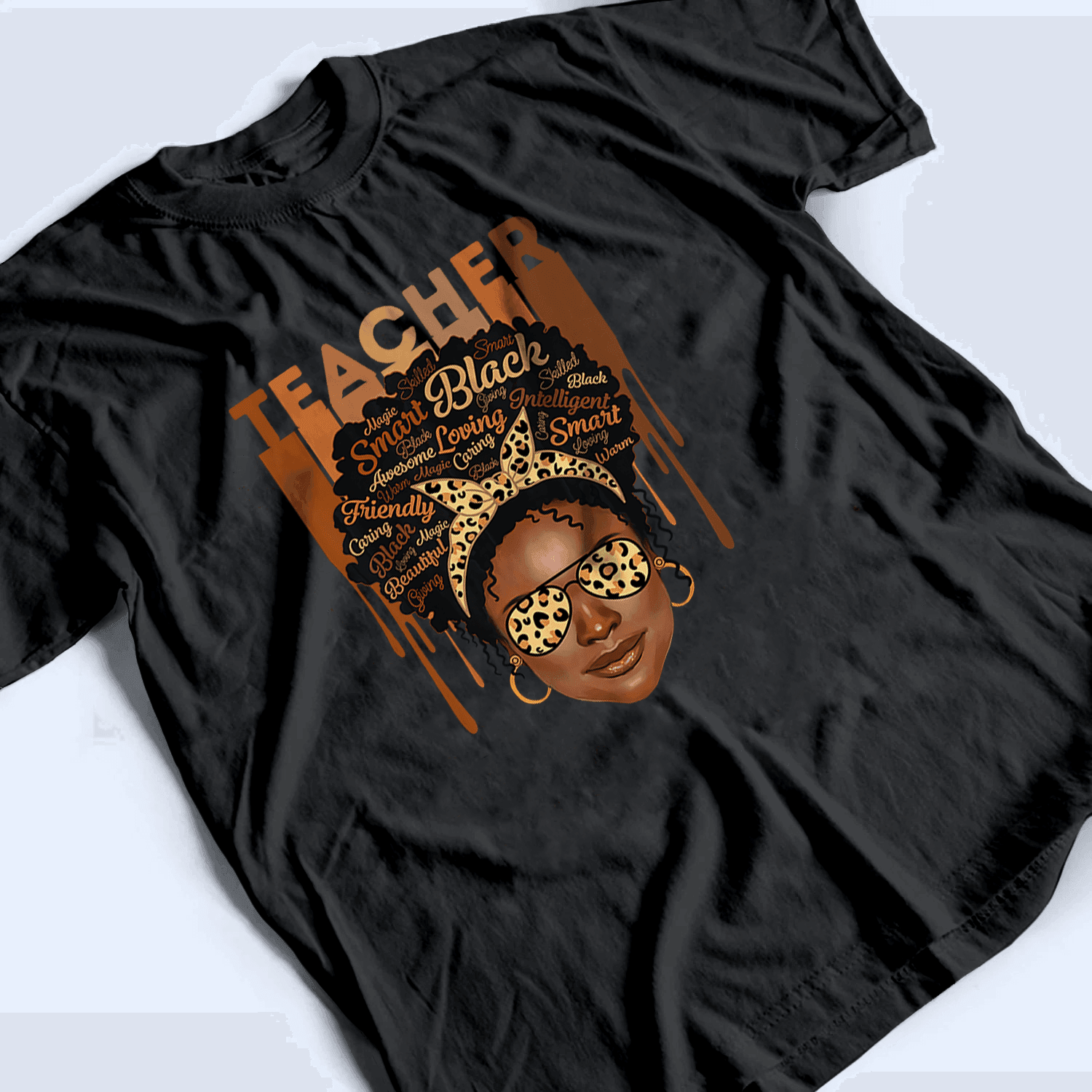Black Teacher - Personalized Custom T Shirt - Birthday, Loving, Funny Gift for Teacher, Kindergarten, Preschool, Pre K, Paraprofessional