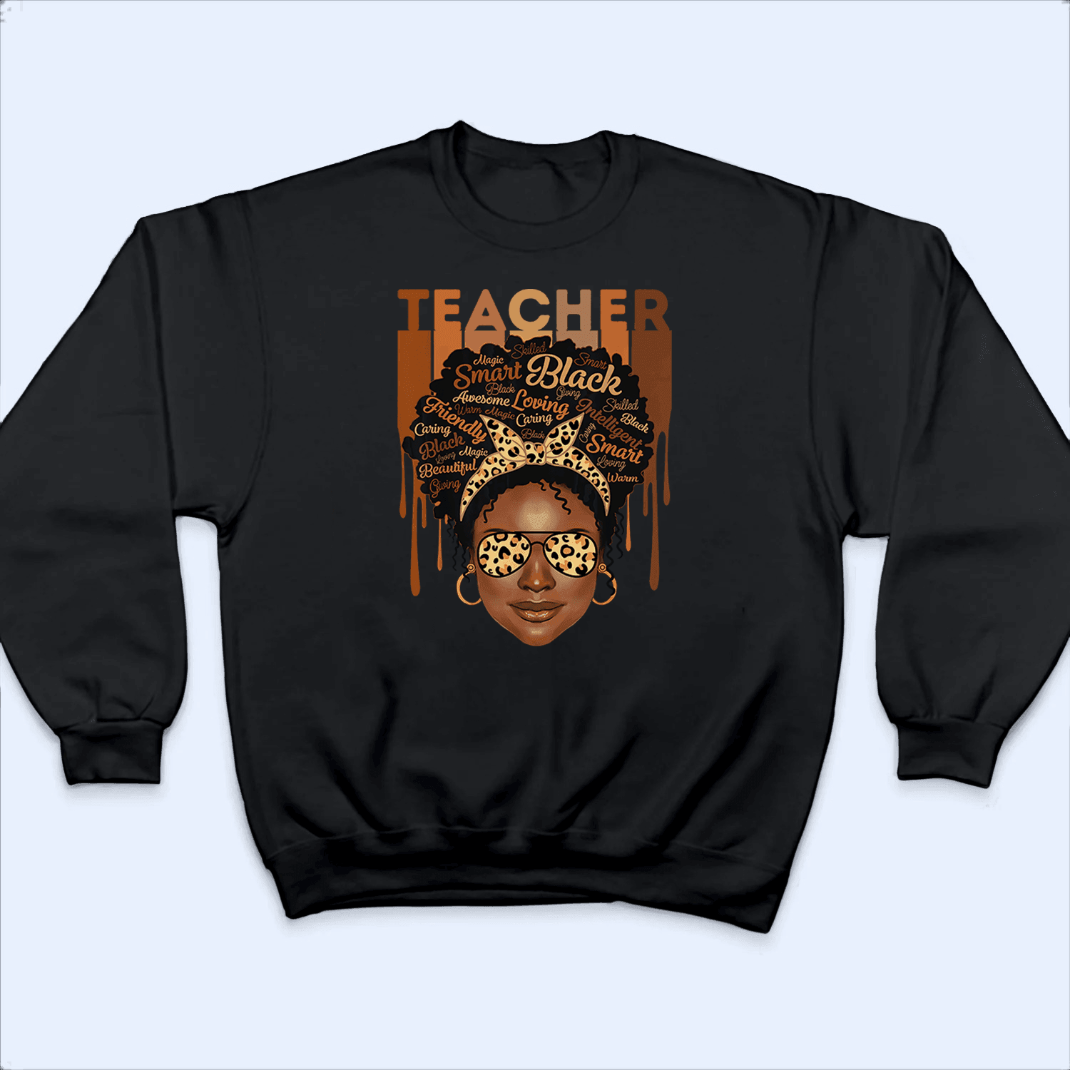 Black Teacher - Personalized Custom T Shirt - Birthday, Loving, Funny Gift for Teacher, Kindergarten, Preschool, Pre K, Paraprofessional