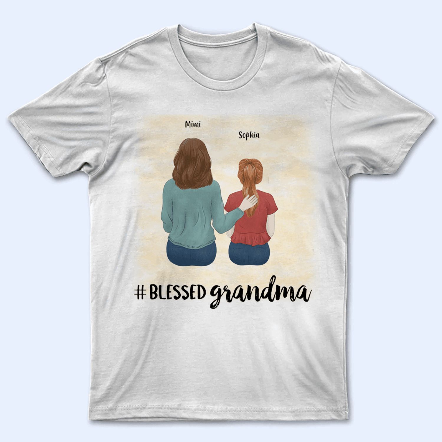Blessed Grandma - Personalized Custom T Shirt - Birthday, Loving, Funny Gift for Grandma/Nana/Mimi, Mom, Wife, Grandparent