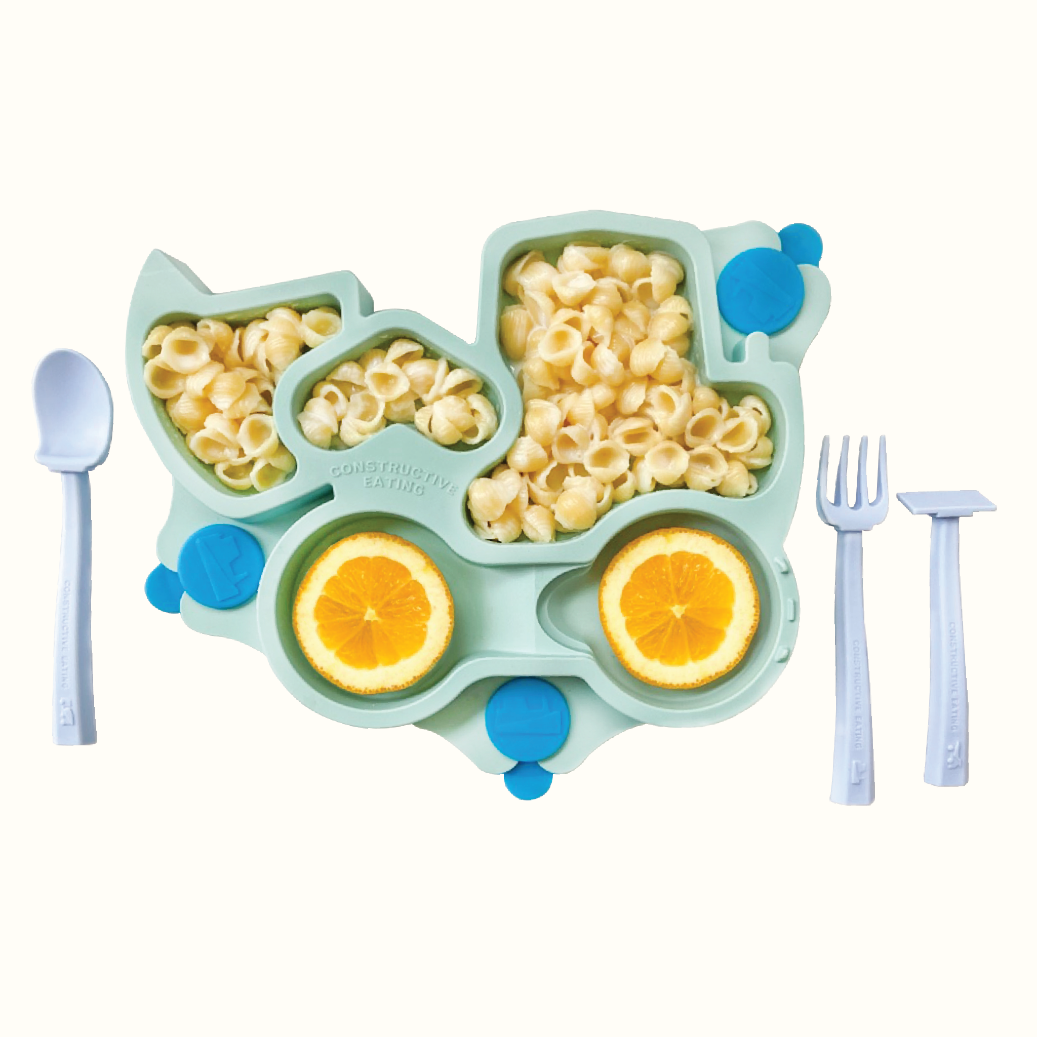 Truck Training Plate and Utensils - Teal