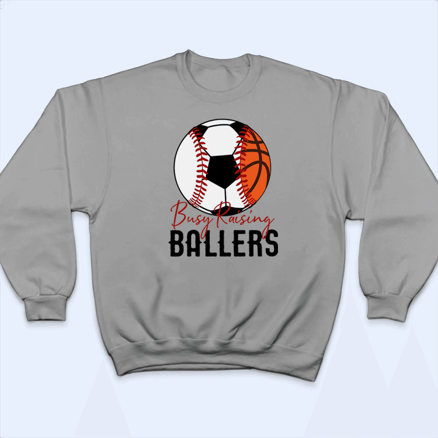 Busy Raising Ballers - Personalized Custom T Shirt - Baseball/Softball/Football Gift for Grandma/Nana/Mimi, Mom, Wife, Grandparent