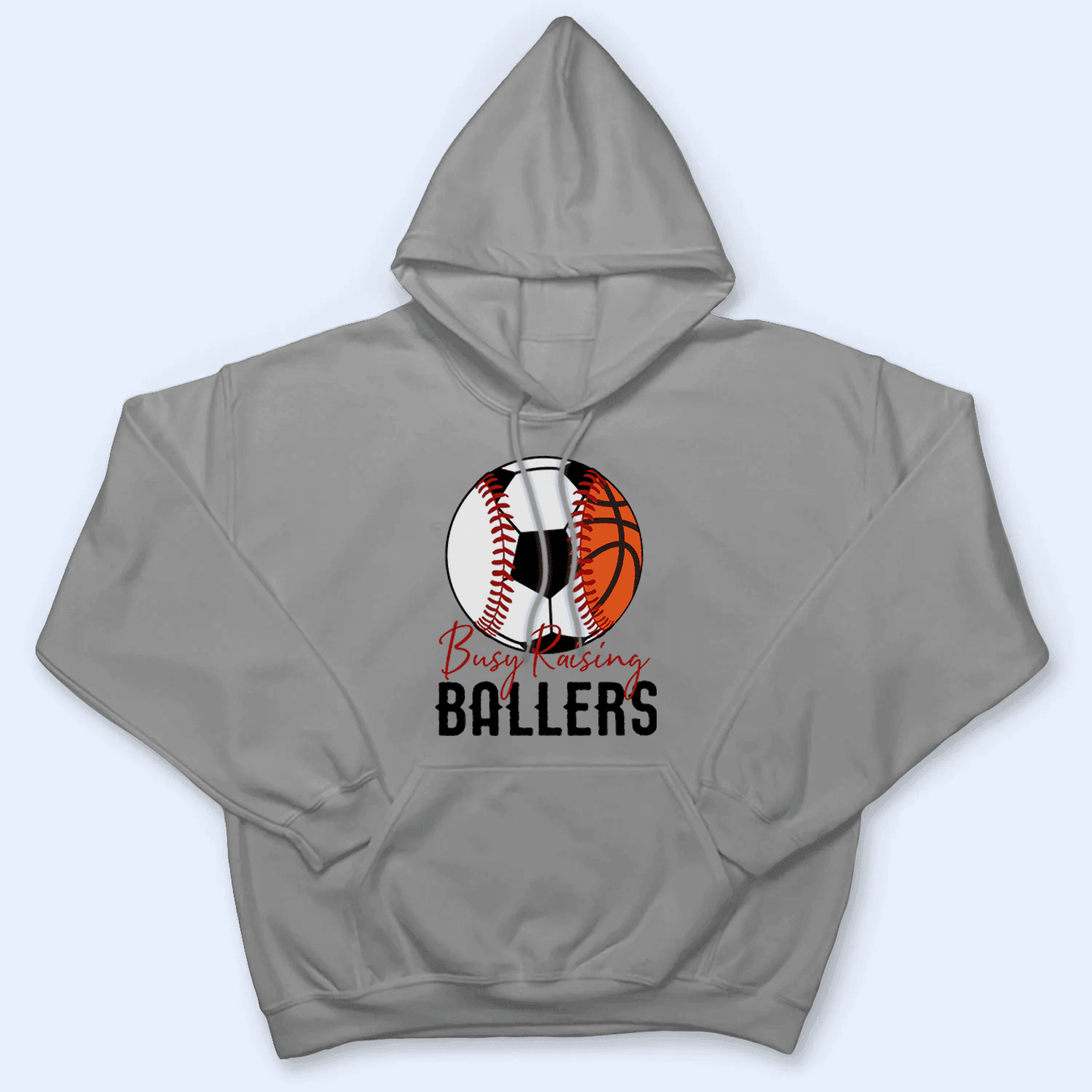 Busy Raising Ballers - Personalized Custom T Shirt - Baseball/Softball/Football Gift for Grandma/Nana/Mimi, Mom, Wife, Grandparent