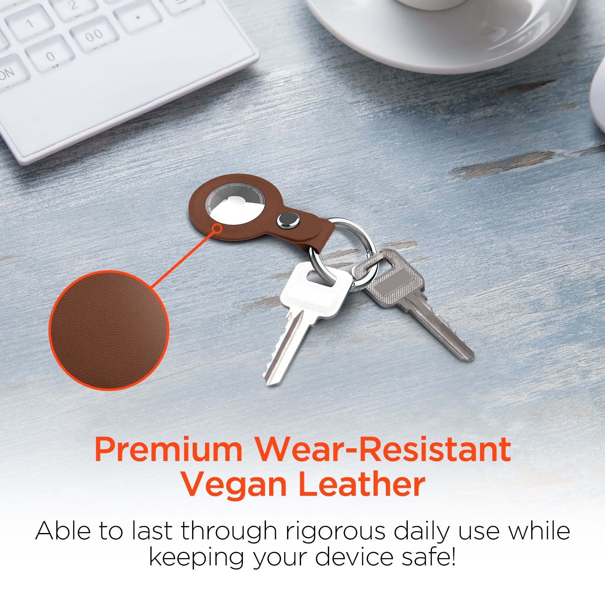 HyperGear AirCover Vegan Leather Keyring for AirTags