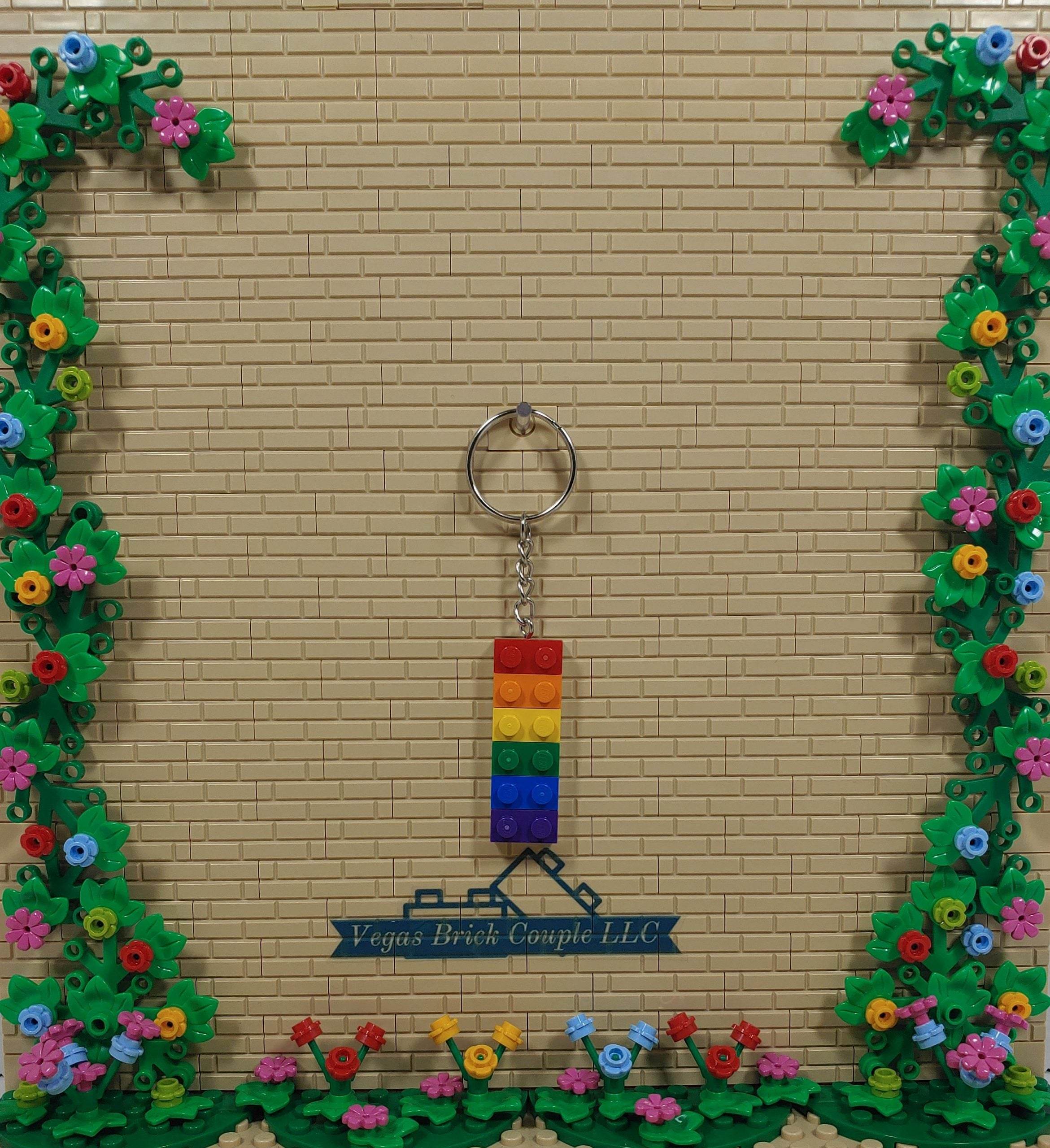 Lego® Plate Key Chain in Rainbow Colors