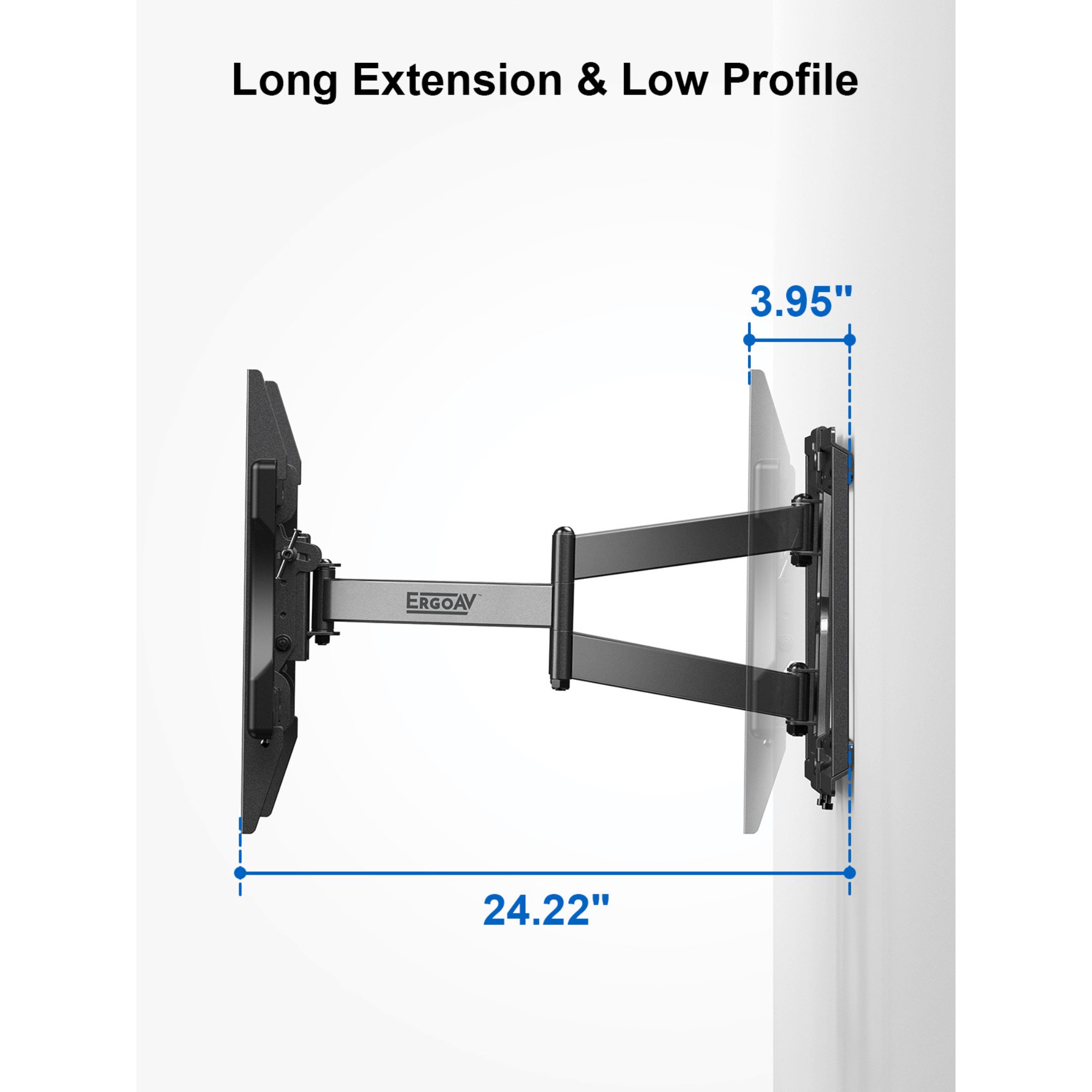 ErgoAV Motion Mount with Dual Arms for TVs 43" to 75" and up to 132lbs