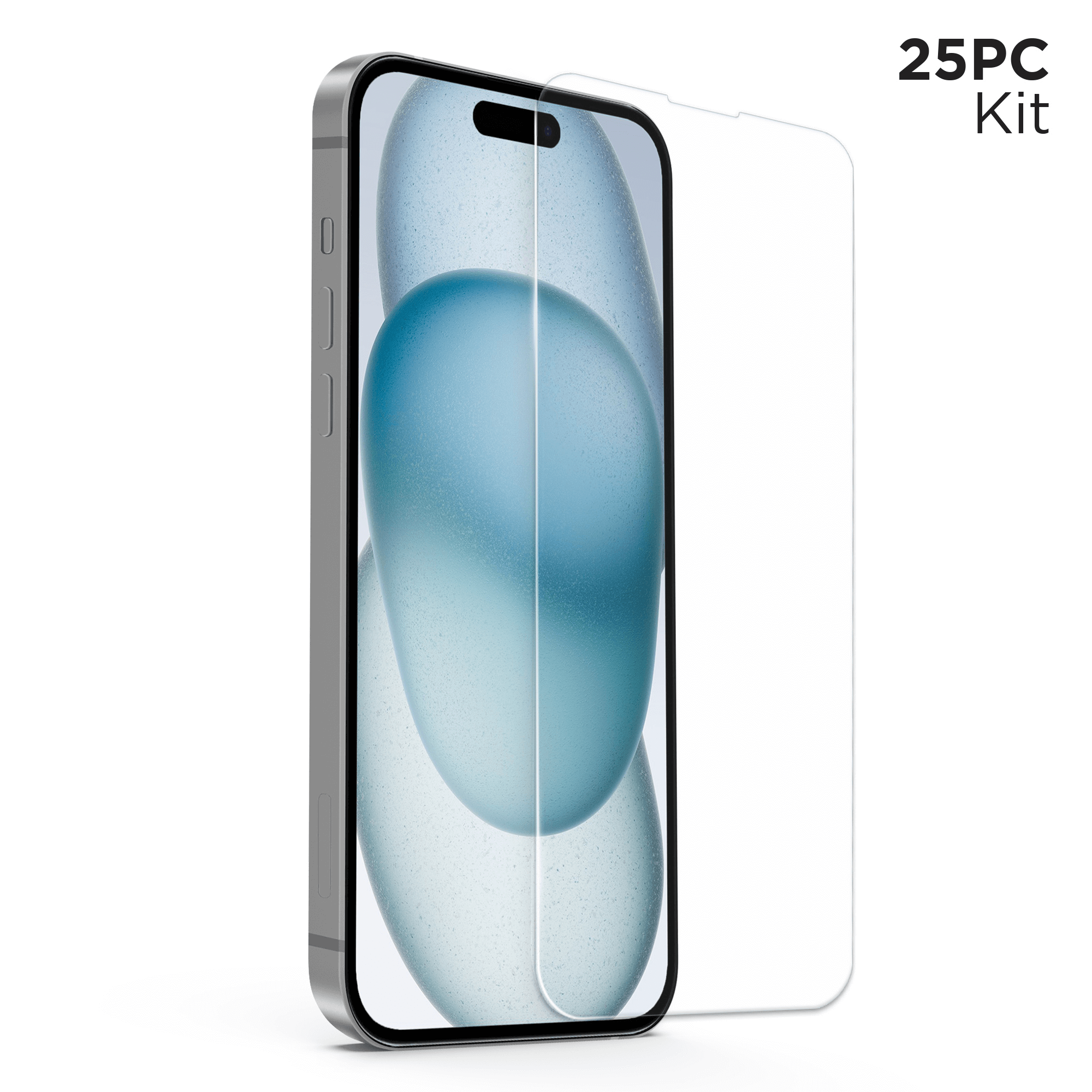 Naztech IntelliShield HD Tempered Glass 25pc Bundle Kit for iPhone 15 Plus