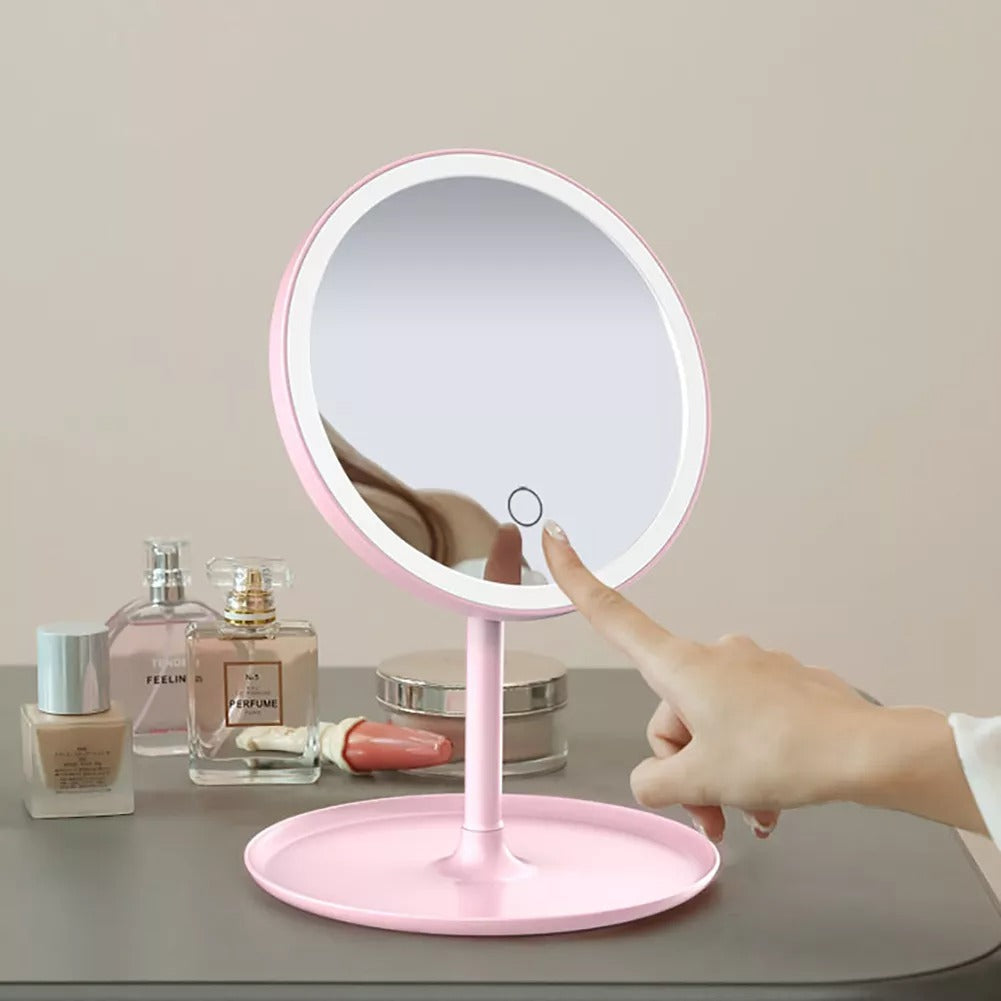 LED Makeup Mirror With Storage Tray