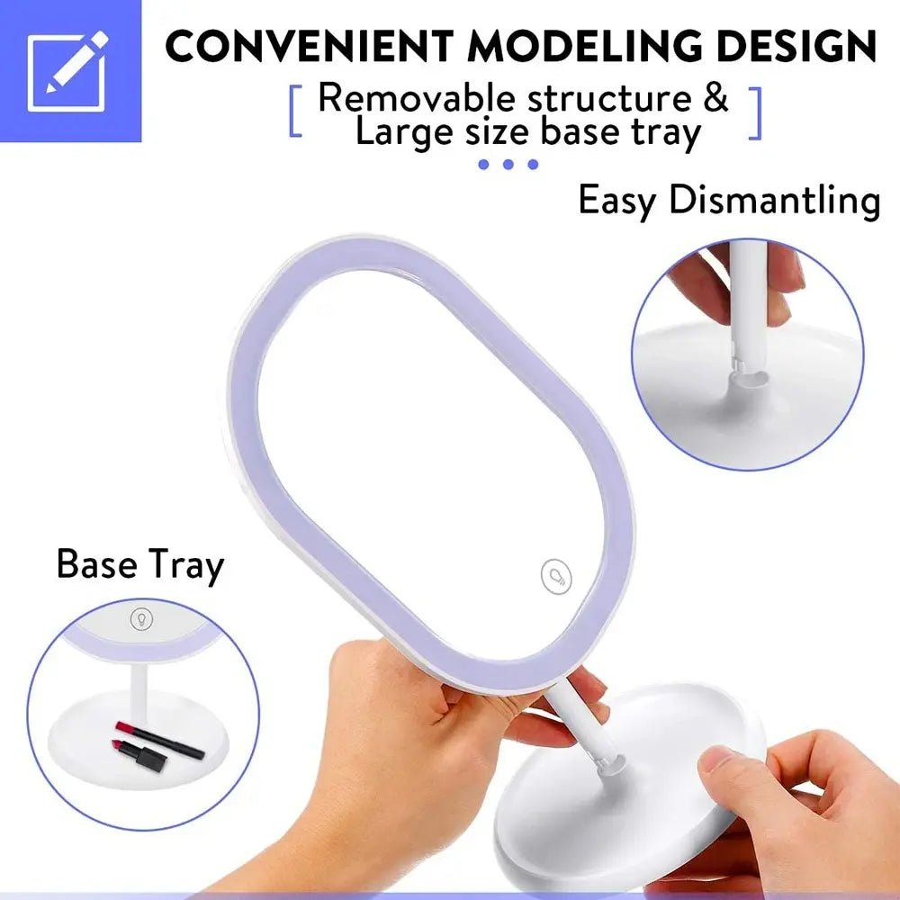 Magnifying Makeup Mirror USB Rechargeable 180-Degree Rotation