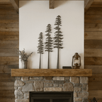 DISCOUNTED - XL Raw Steel Pine Trees - Wall Art