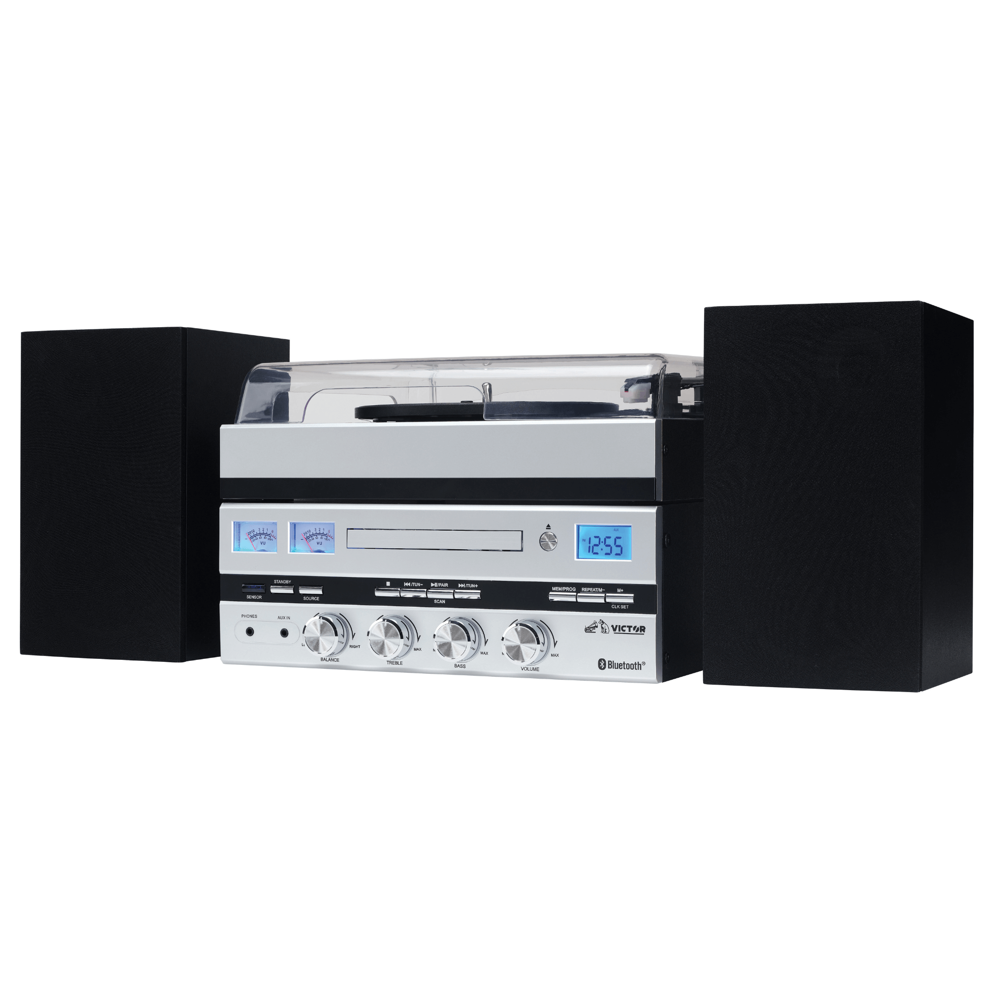Victor Geneva 5-in-1 Desktop Music Center w Streaming Capabilities and FM Radio