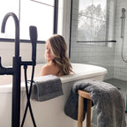 Melange Bamboo Cotton Bath Sheet 3 Piece Set - Charcoal