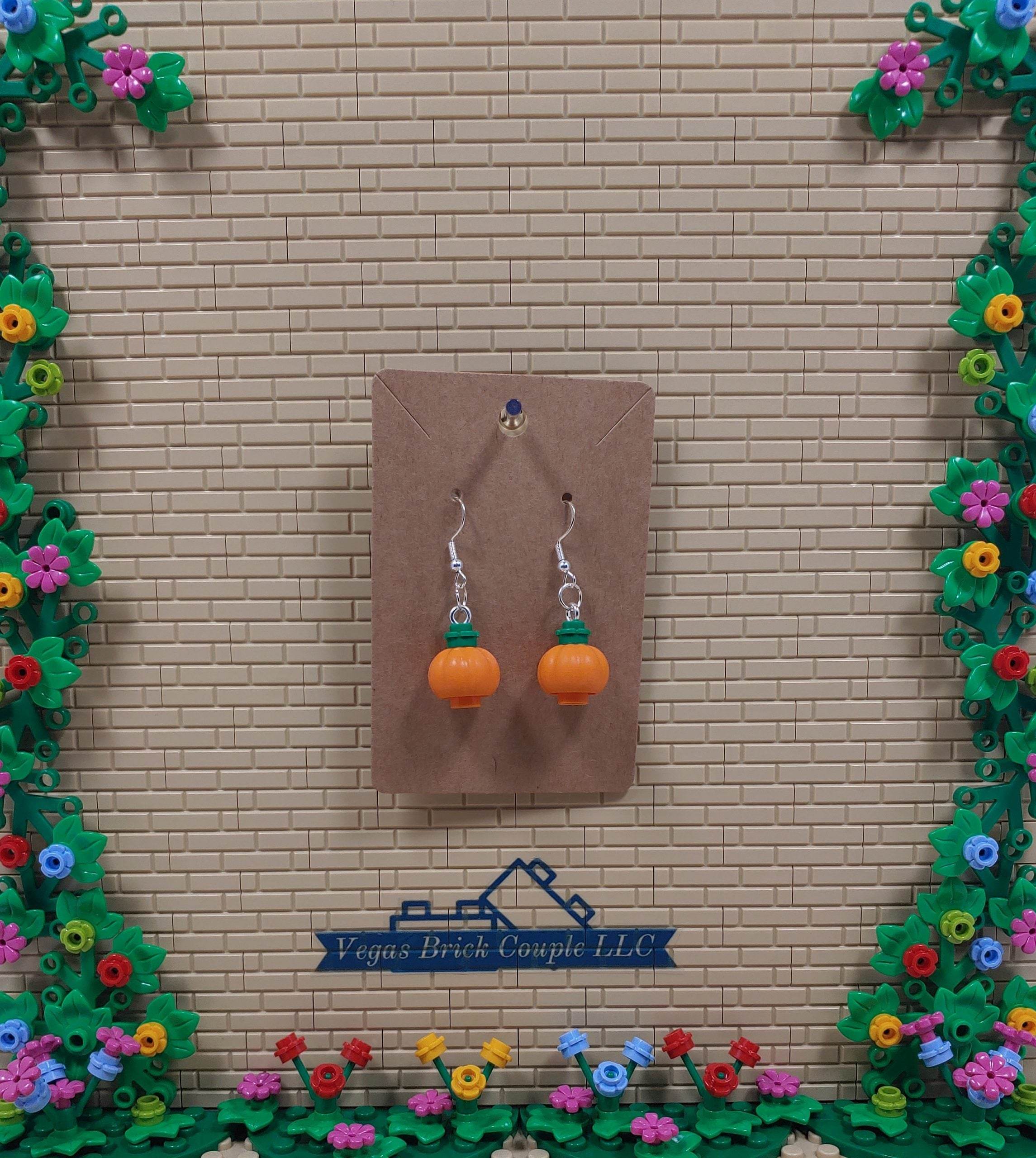 Lego® Pumpkin Dangling Silver Plated Hook Earrings