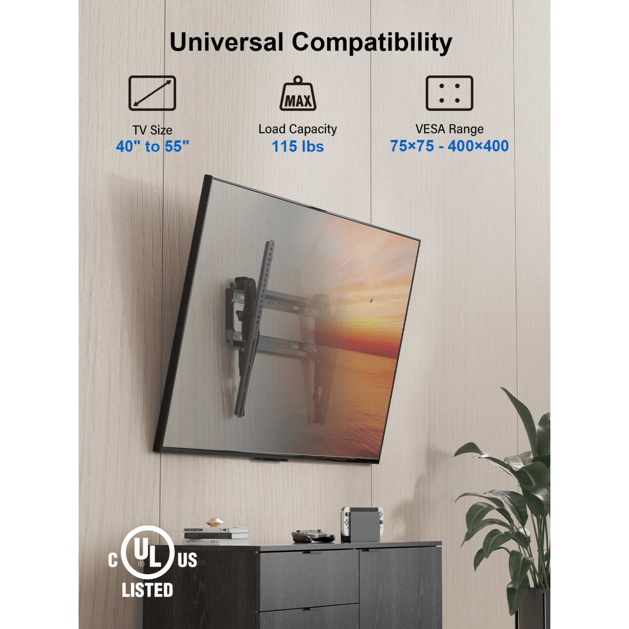 ErgoAV Tilt Mount for TVs 40" to 55"