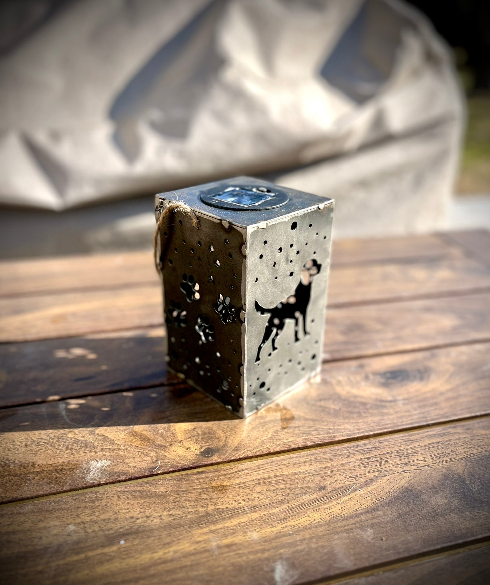 Hanging Steel Solar Puppy Cube | 6.5 in. | Pick a Breed
