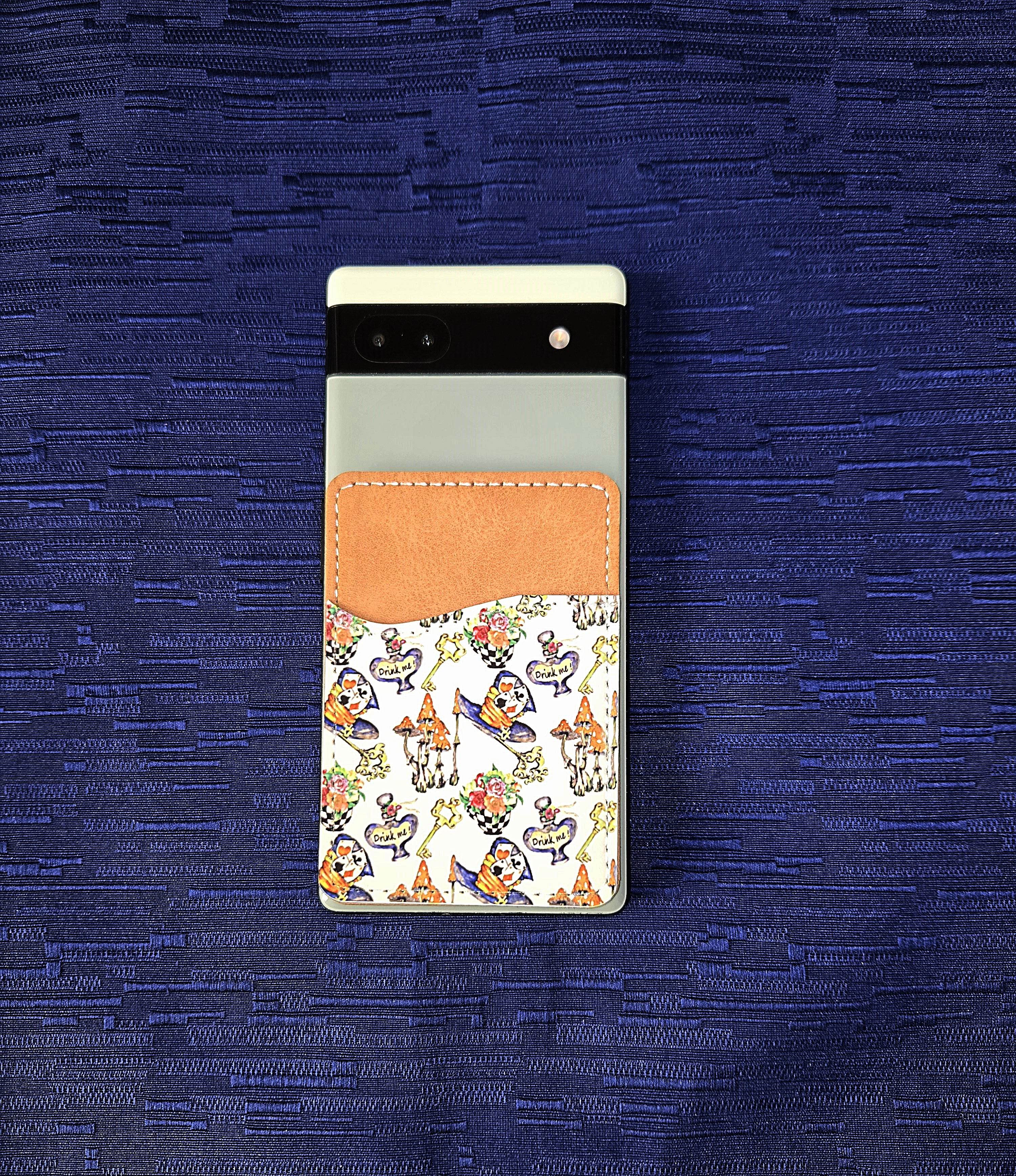 Alice Inspired Adhesive Cell Phone Wallet (Multiple designs available)