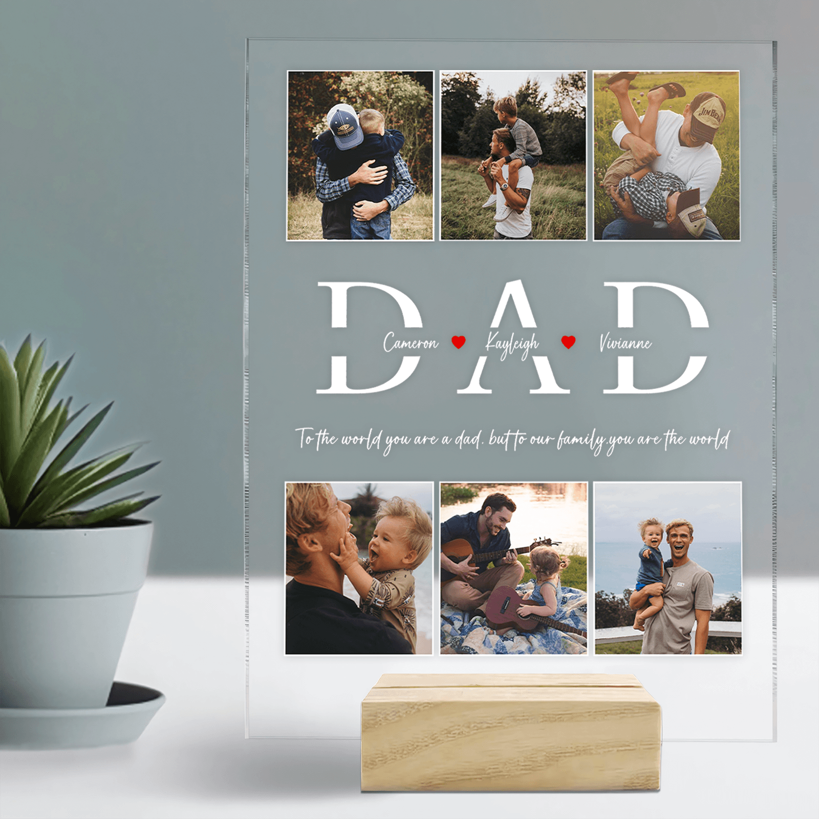 Best Dad Ever - Custom Photo DAD LED Night Light - Personalized Father's Day Gift for Dad, Papa, Grandpa, Daddy, Dada