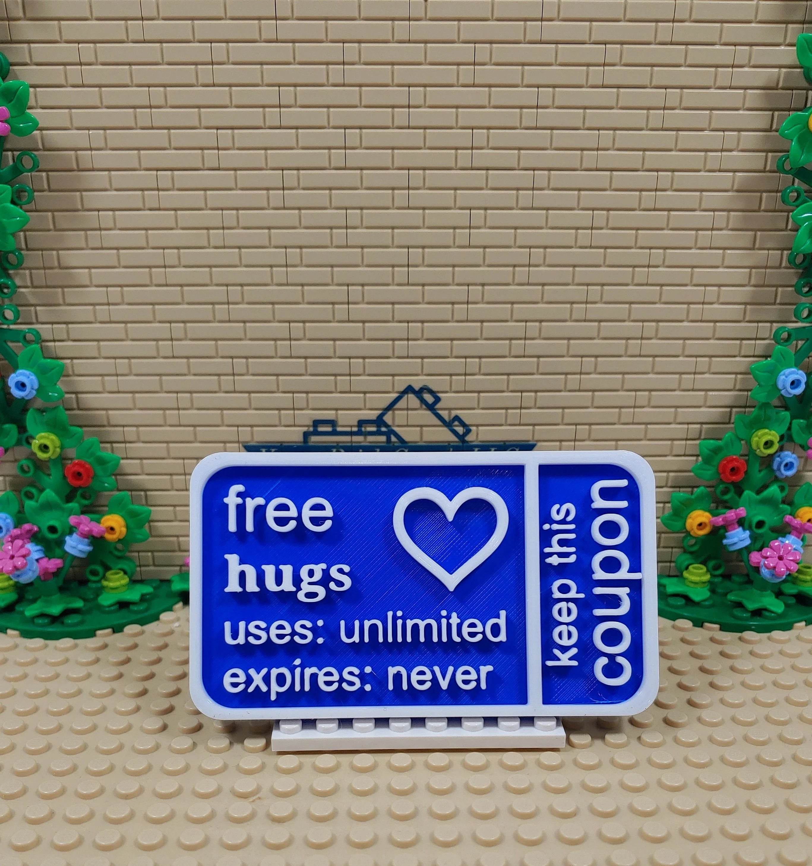 Free Hugs Coupon 3D Printed Available in Multiple Colors