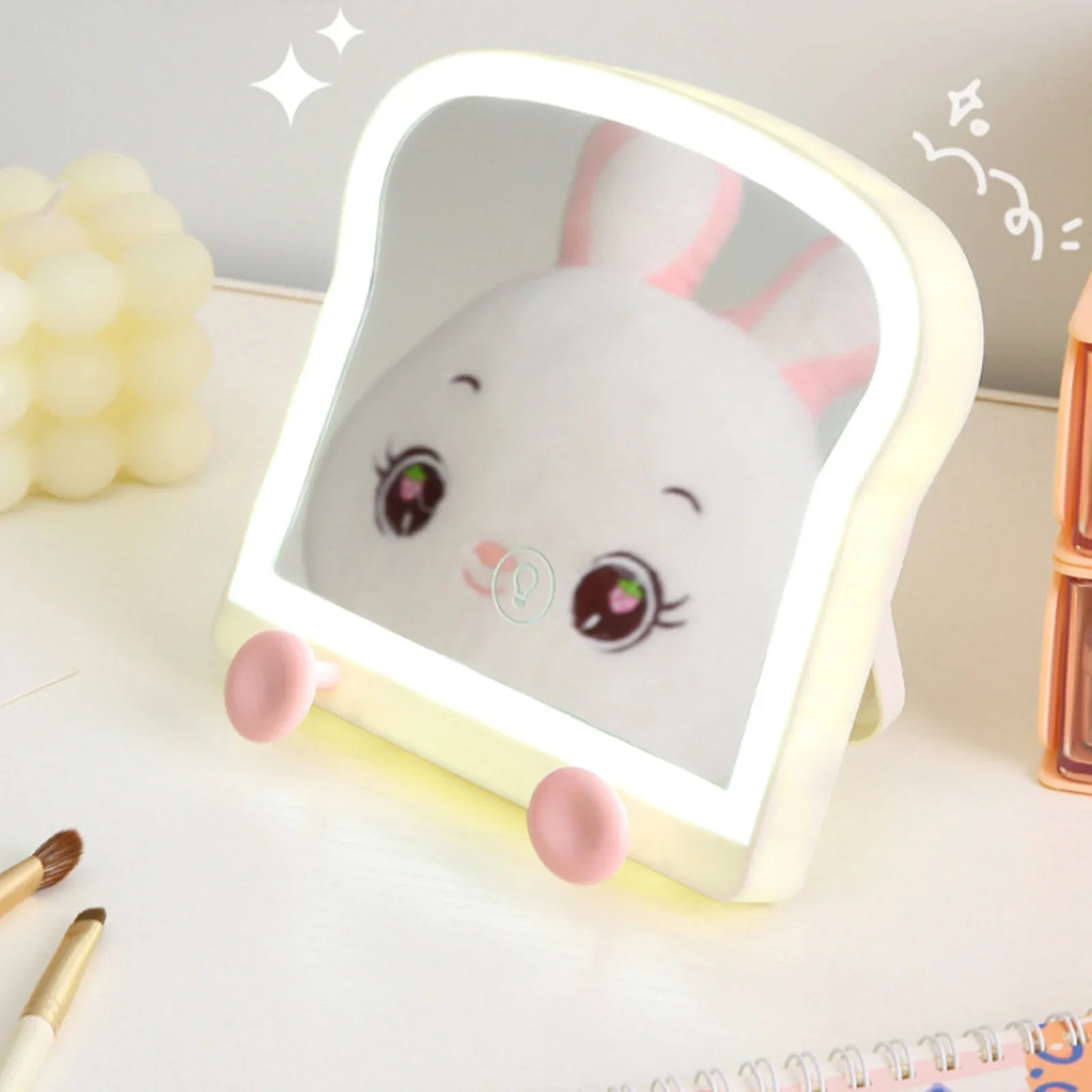 Kawaii Toast LED Makeup Mirror