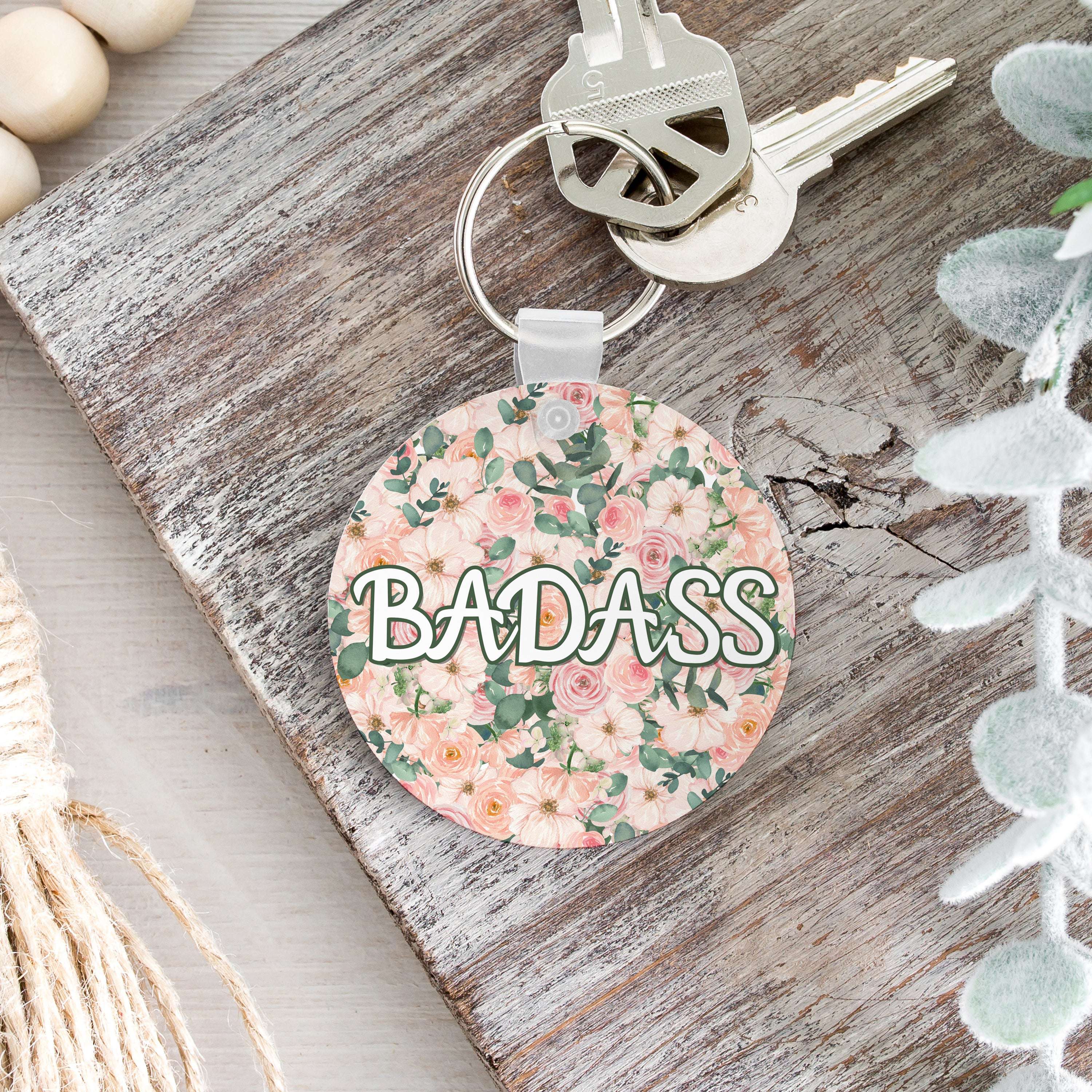 Badass Flowery Language Keychain