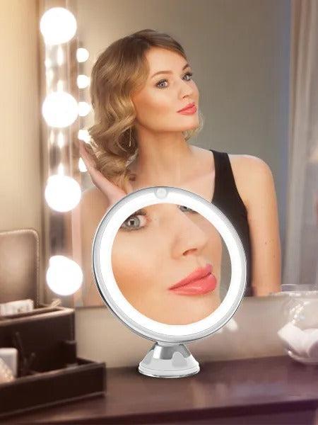 10x Magnifying Lighted Makeup Mirror with 360° Rotation