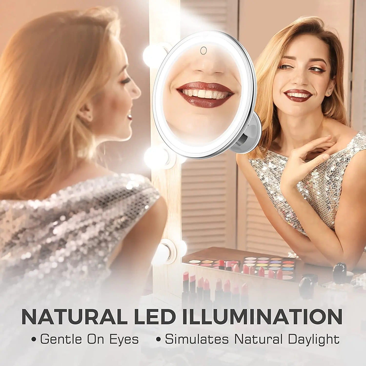 10x Magnifying Lighted Makeup Mirror with 360° Rotation
