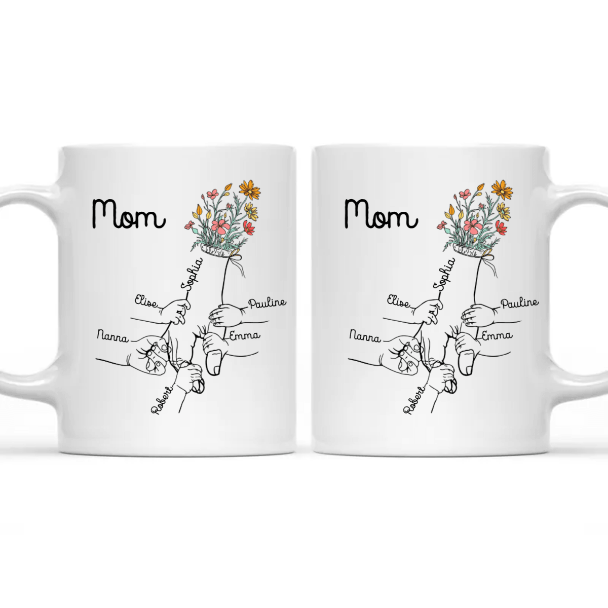 Holding Grandma's Hand - Personalized Mug - Gift for Grandma, Mother's Day