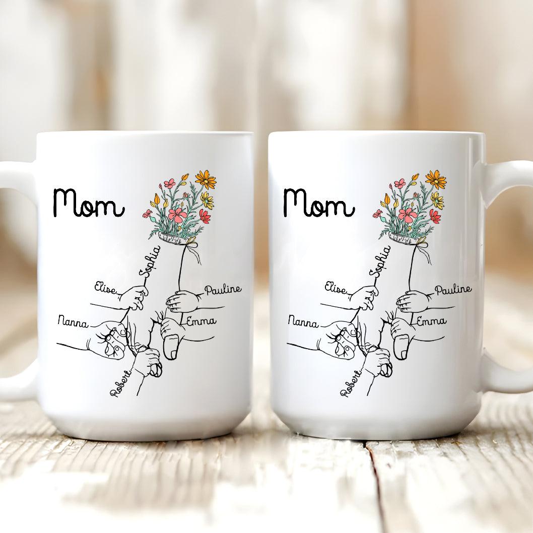 Holding Grandma's Hand - Personalized Mug - Gift for Grandma, Mother's Day